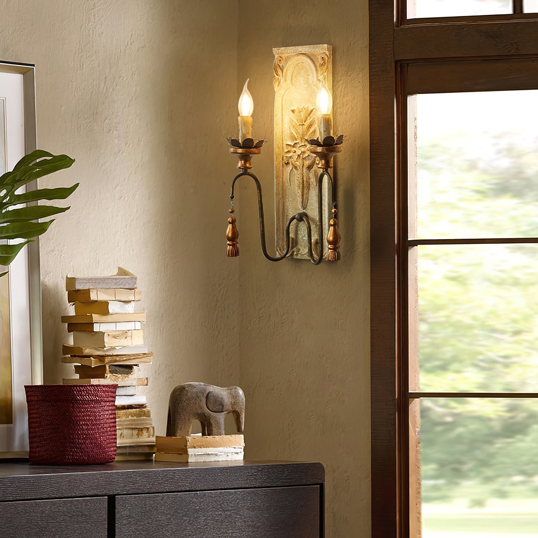 Elsoris Holz Postmodern Luxus Wandleuchte-Letslighting