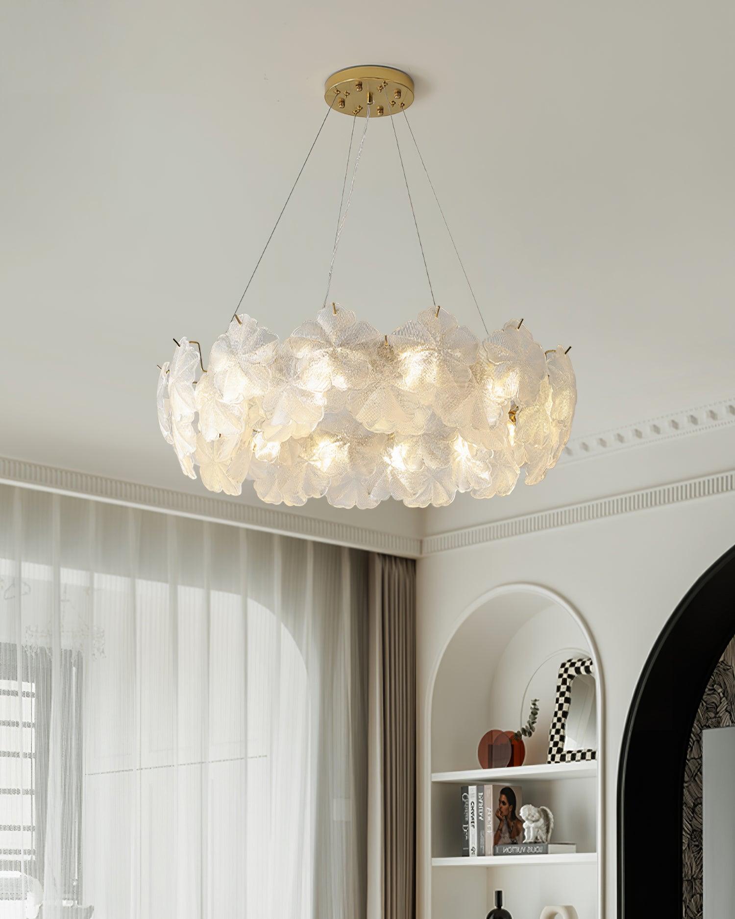 Vitheir Kronleuchter aus Floralem Glas-Letslighting