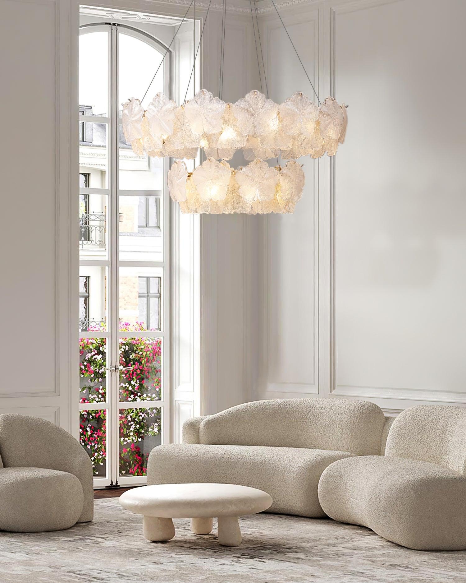 Vitheir Kronleuchter aus Floralem Glas-Letslighting