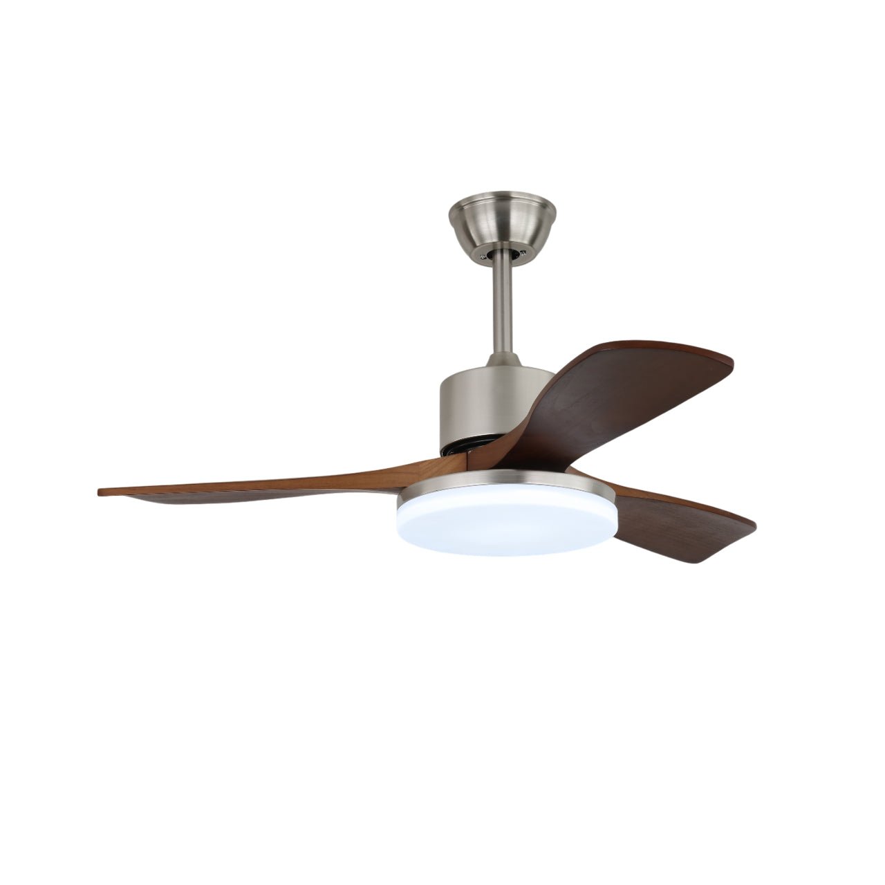 Selora Deckenventilatorleuchte aus Messing und Holz