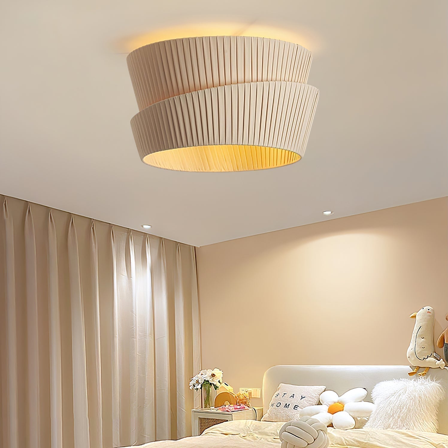 Zethayra Natur Einzigartig Twist Stoff Deckenleuchte-Letslighting
