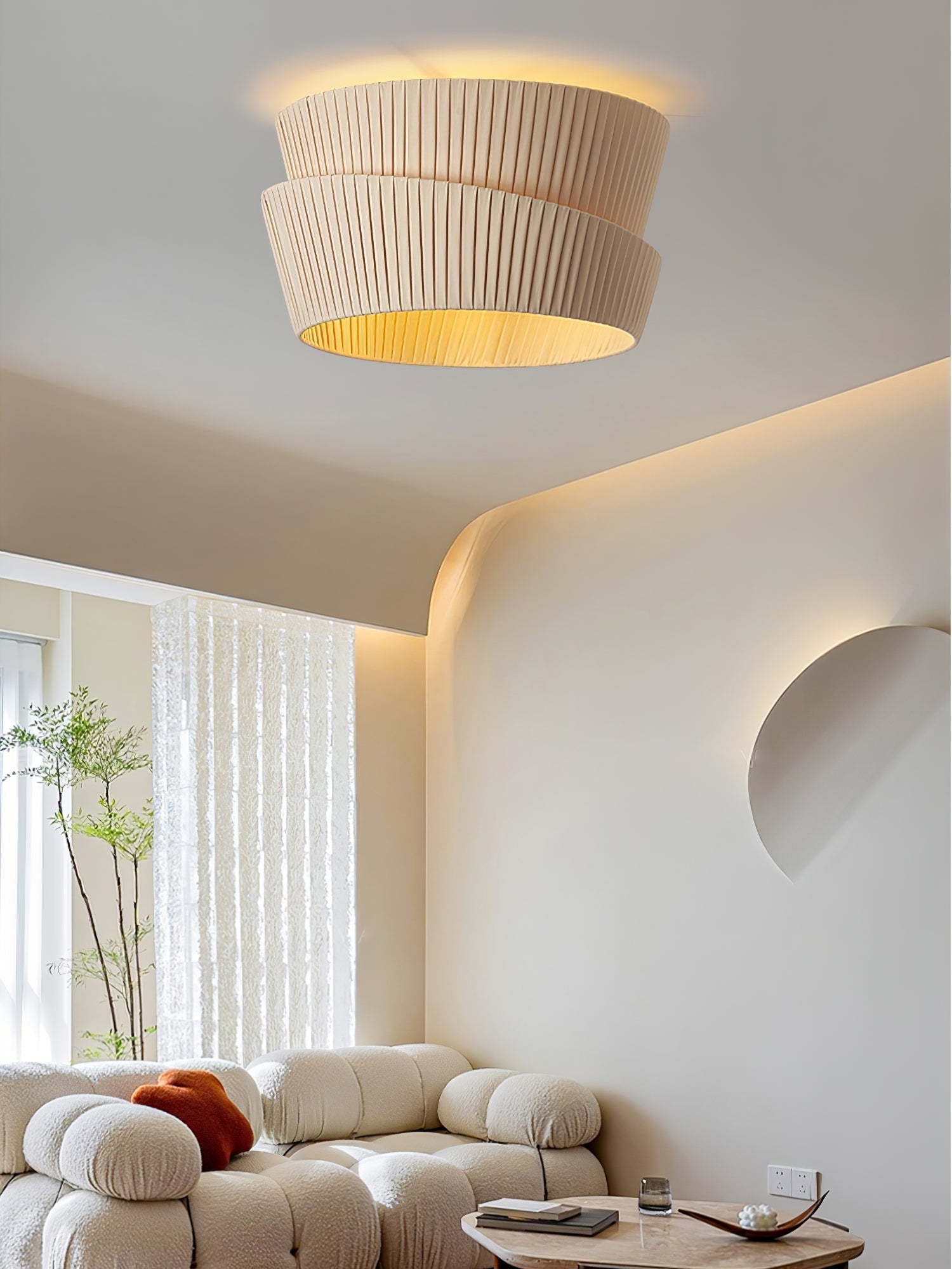 Zethayra Natur Einzigartig Twist Stoff Deckenleuchte-Letslighting