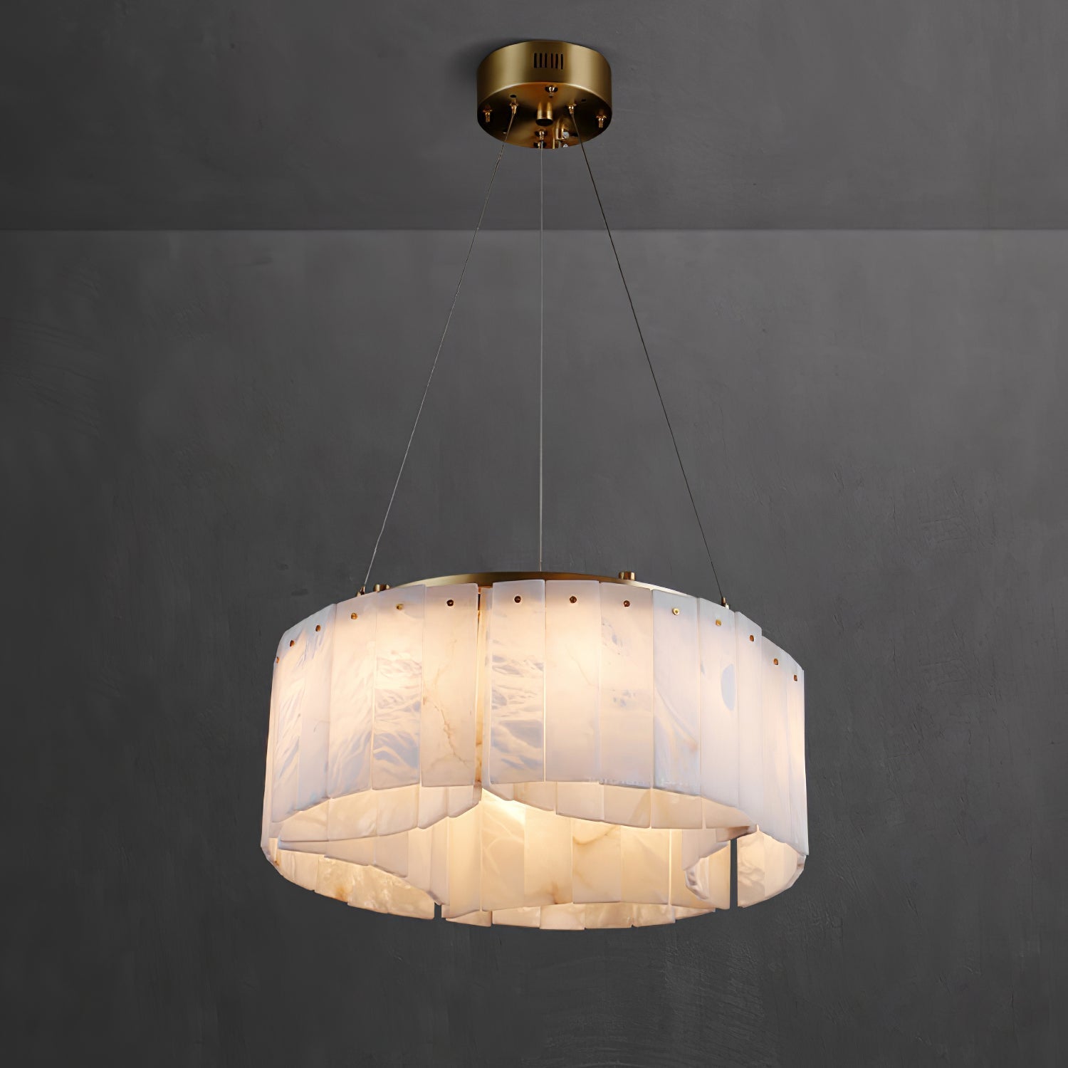 Ilveliel Double Tier Alabaster Pendant Light Chandelier - Neutralighting