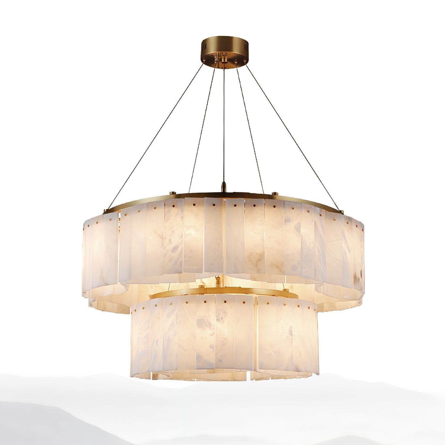 Ilveliel Double Tier Alabaster Pendant Light Chandelier - Neutralighting