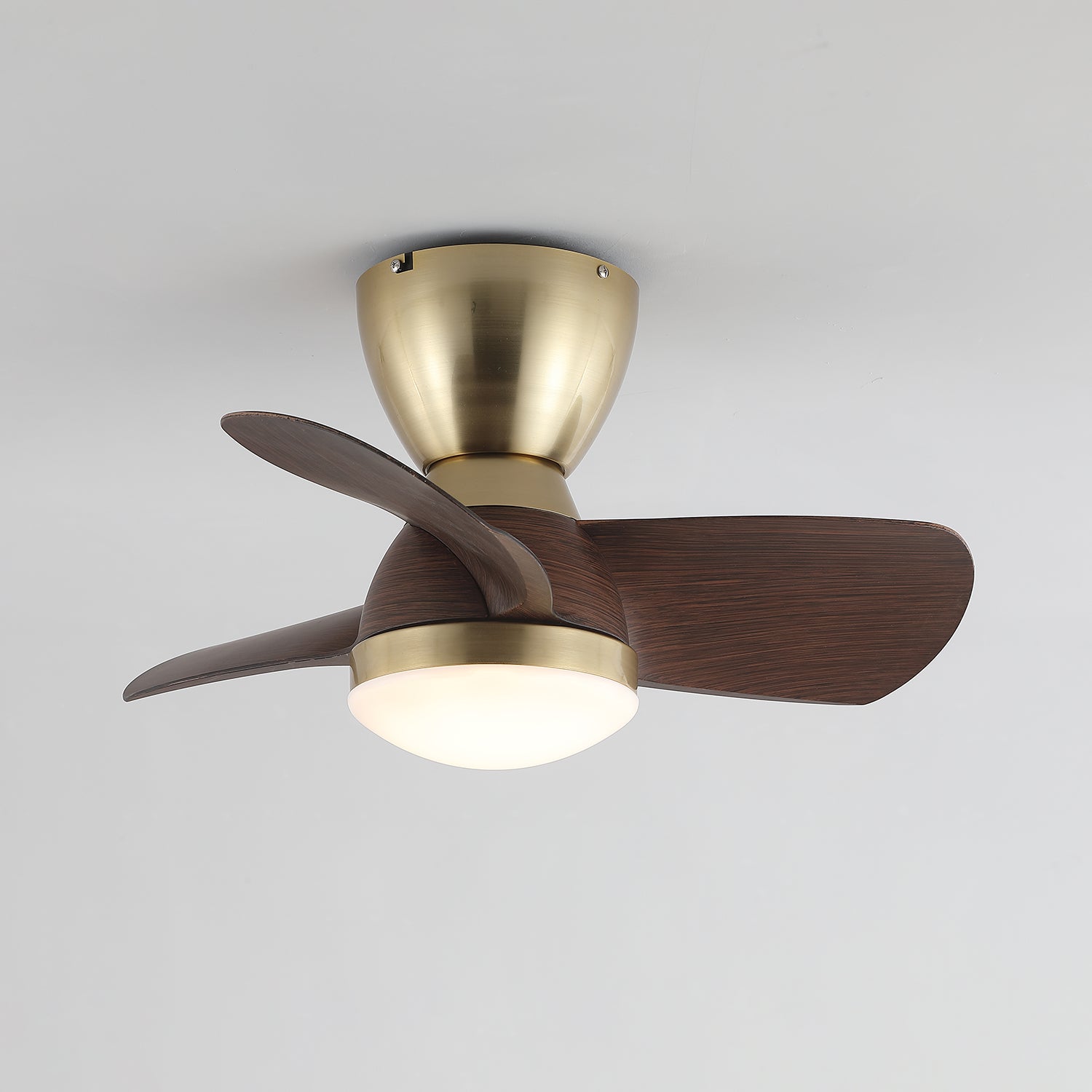 Elora Deckenventilatorleuchte mit Gehäuseausführung in Nickel
