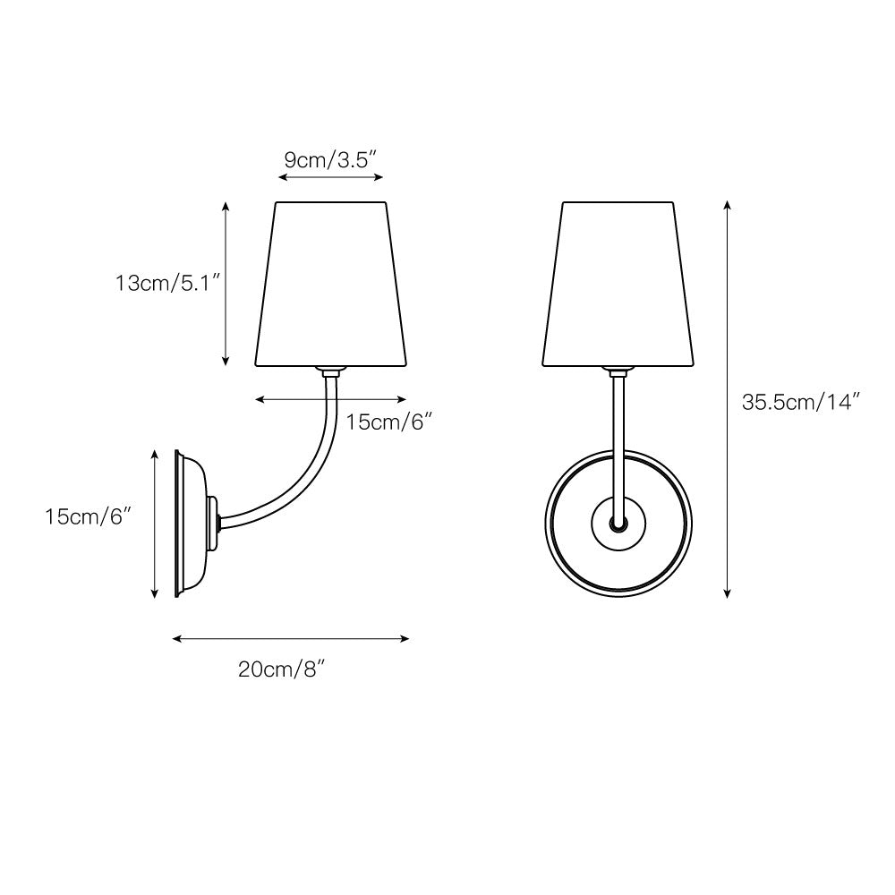 Olvaror Industrielle Vintage-Wandleuchte aus Stoff-Letslighting