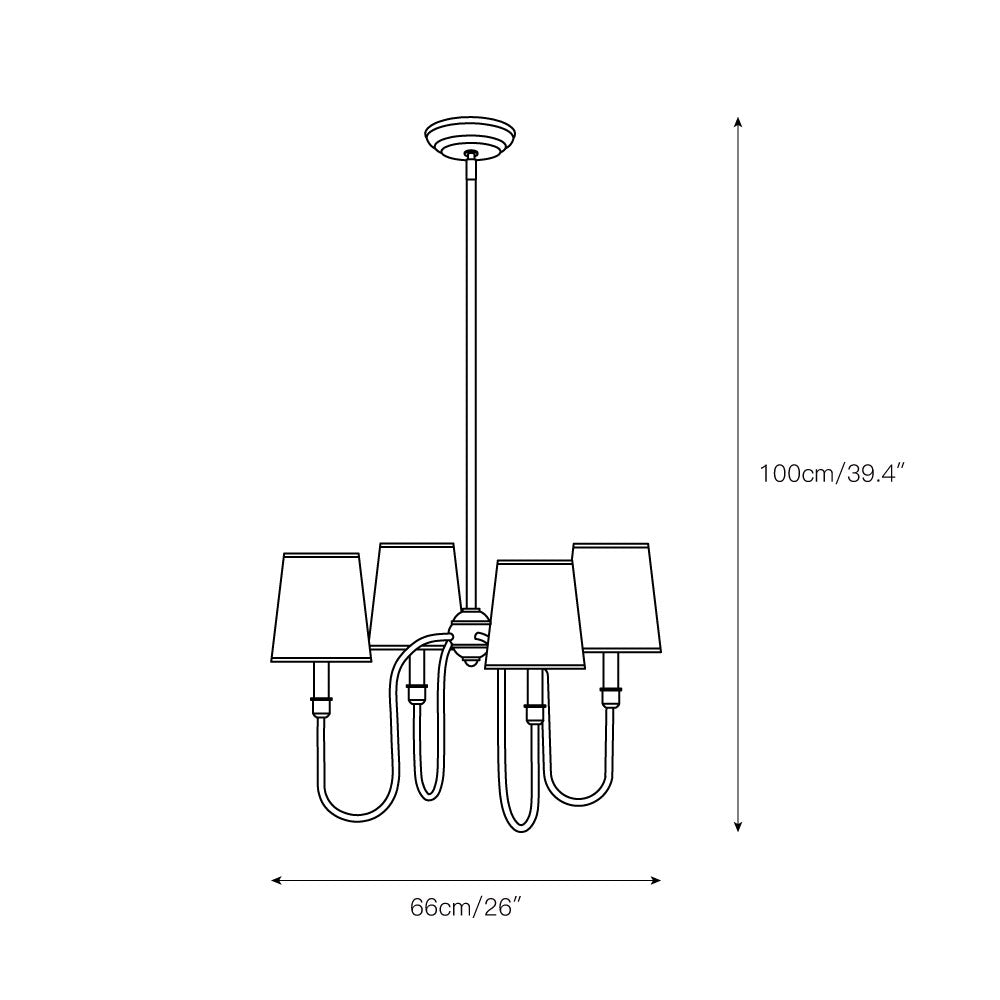 Nyshair Industrieller Vintage Kronleuchter aus Messing mit Stoffbezug-Letslighting