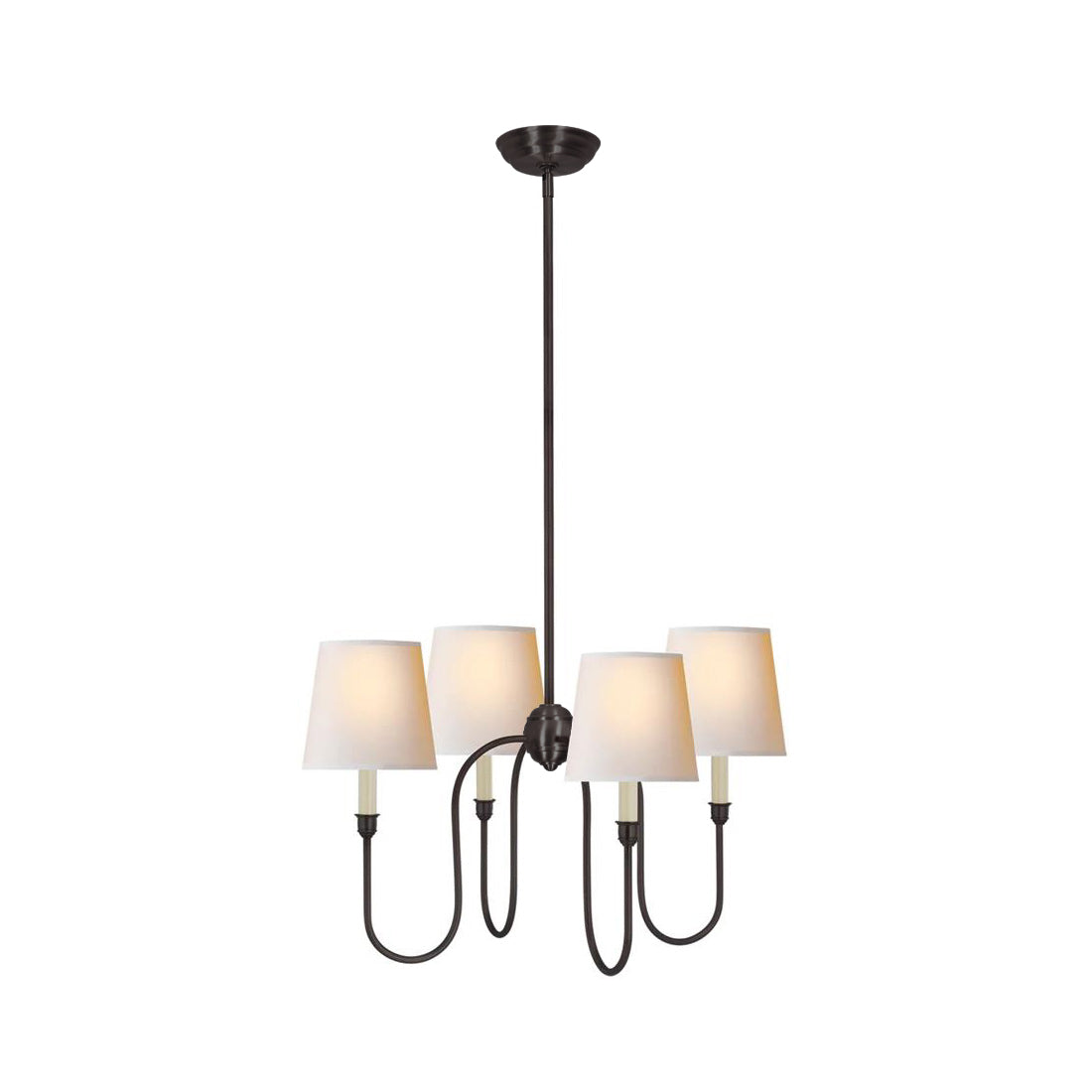 Nyshair Industrieller Vintage Kronleuchter aus Messing mit Stoffbezug-Letslighting