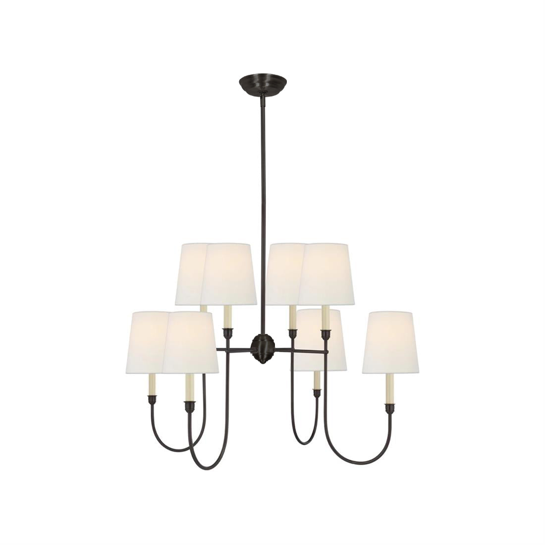 Nyshair Industrieller Vintage Kronleuchter aus Messing mit Stoffbezug-Letslighting