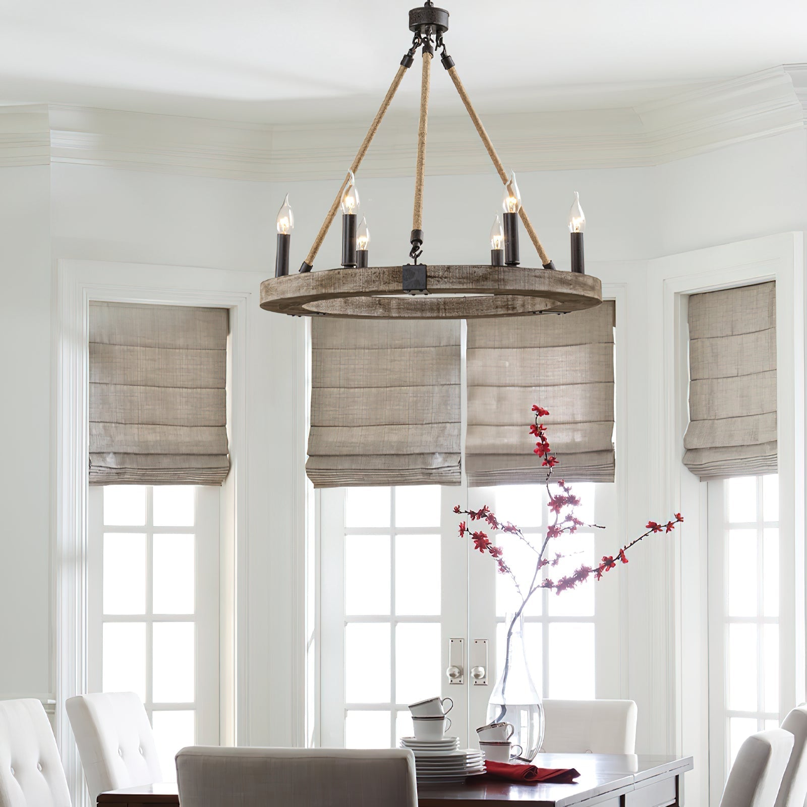 Mysilora Industrieller Vintage Kronleuchter aus Holz-Letslighting