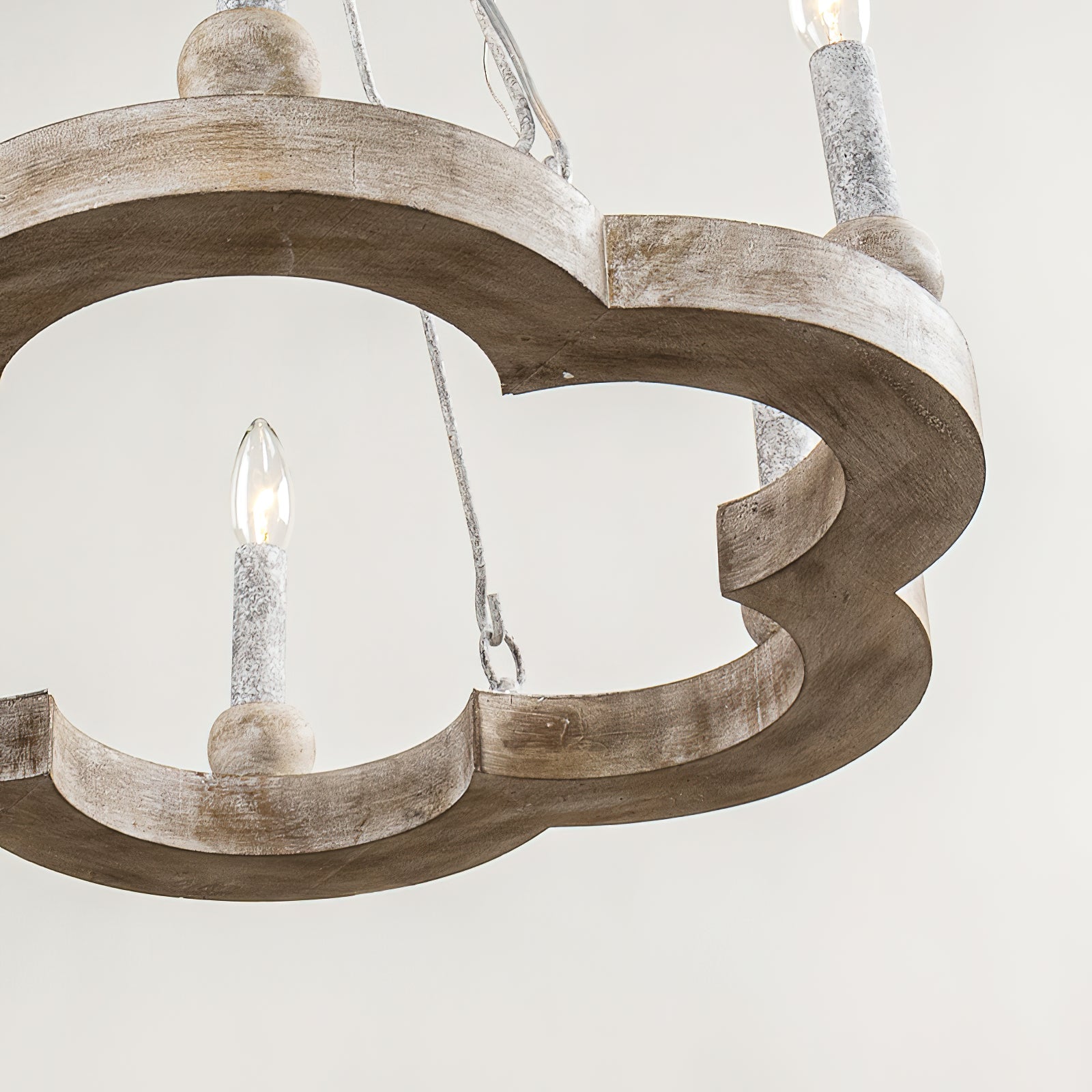 Mysilora Industrieller Vintage Kronleuchter aus Holz-Letslighting