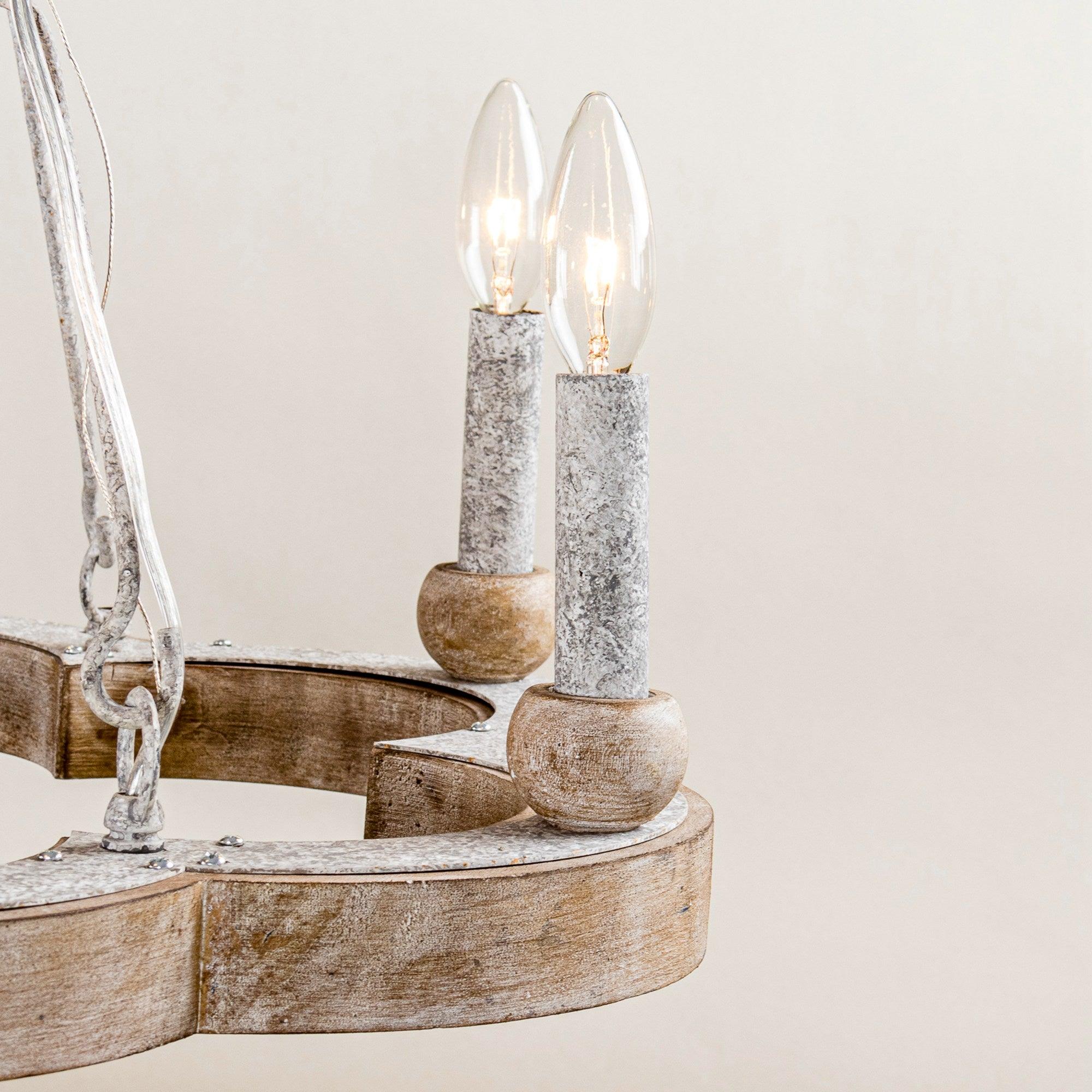 Mysilora Industrieller Vintage Kronleuchter aus Holz-Letslighting