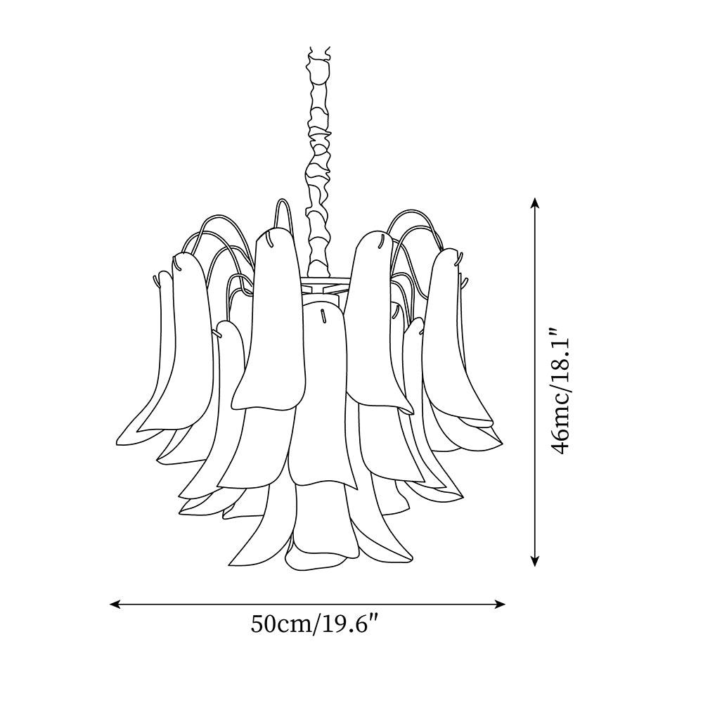 Chandelier Glass Petals Metal Frame Colorful Artistic Ambience - Letslighting
