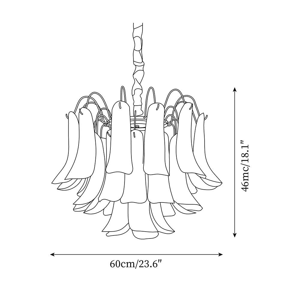 Chandelier Glass Petals Metal Frame Colorful Artistic Ambience - Letslighting