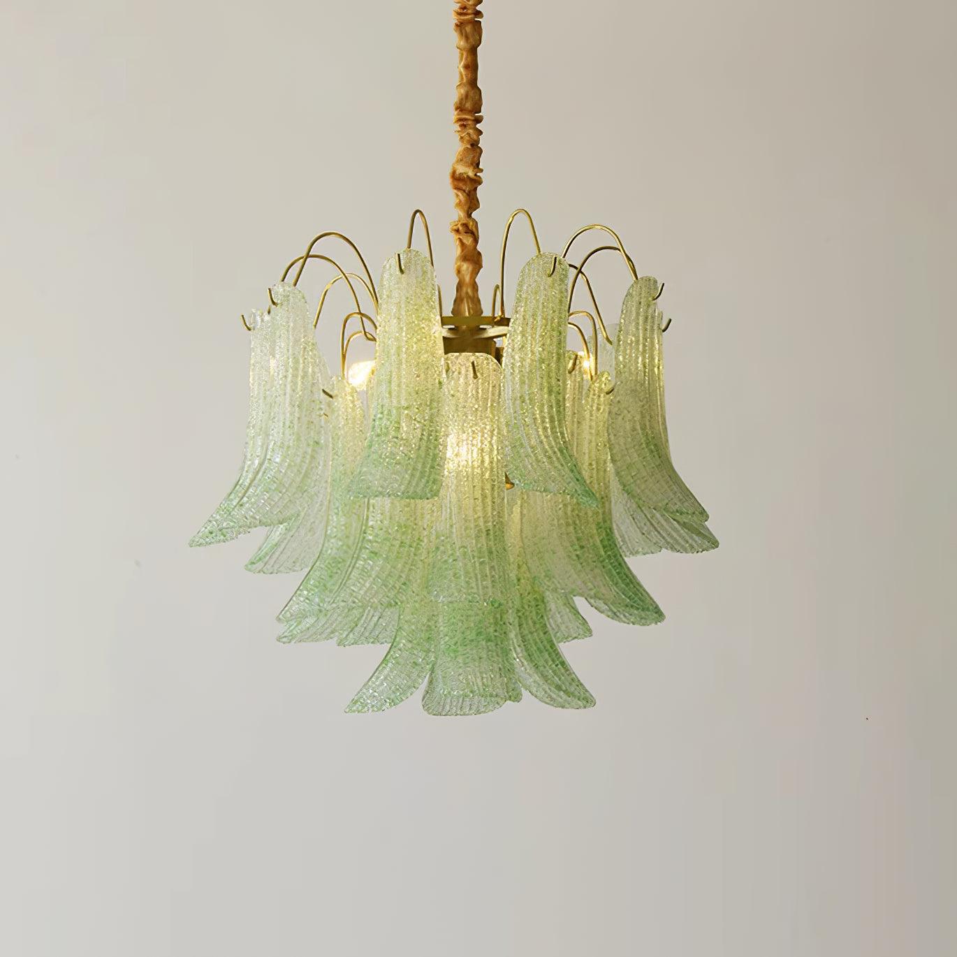 Chandelier Glass Petals Metal Frame Colorful Artistic Ambience - Letslighting