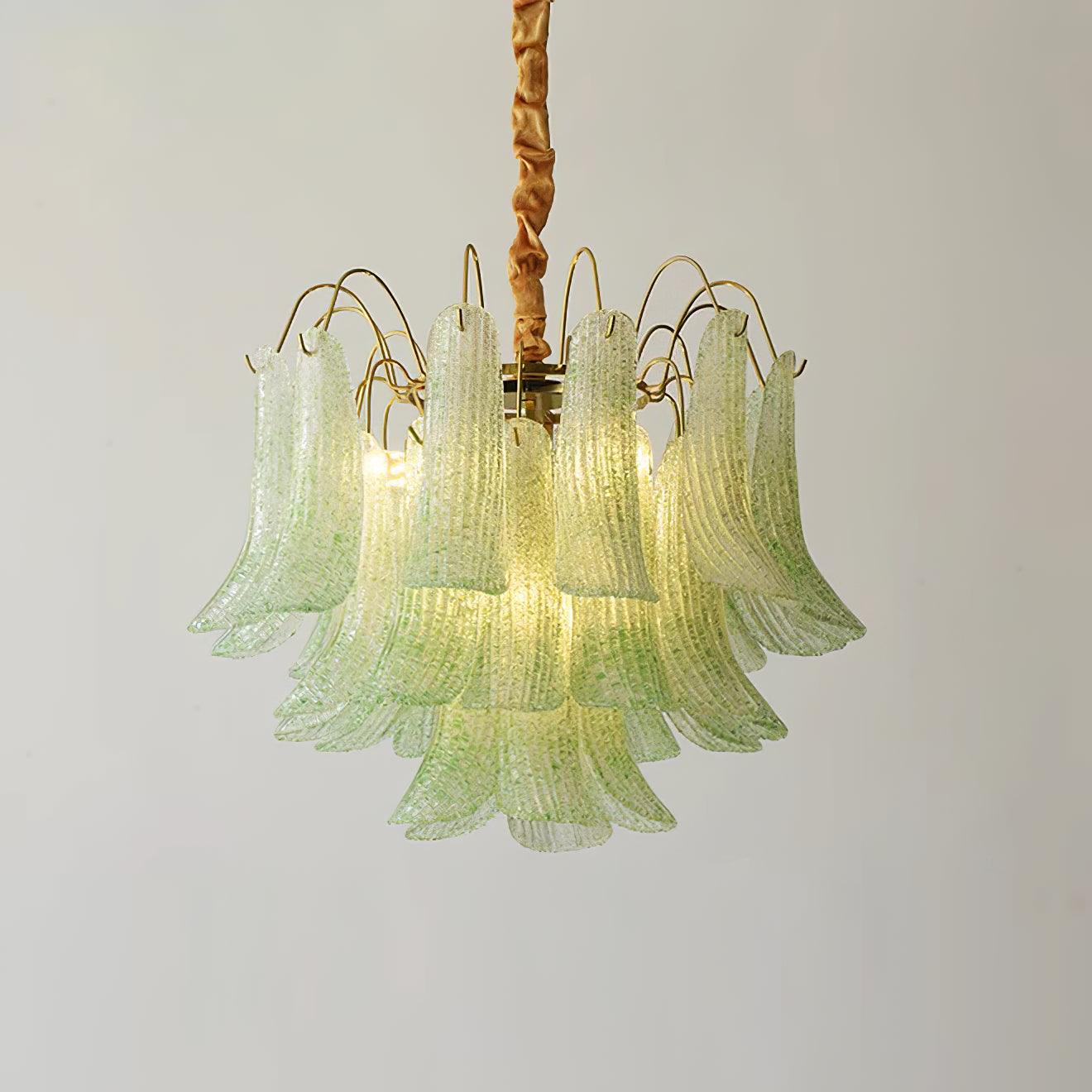 Chandelier Glass Petals Metal Frame Colorful Artistic Ambience - Letslighting