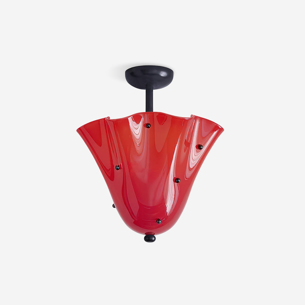 Eldis Murano Glass Semi Flush Ceiling Light - Letslighting