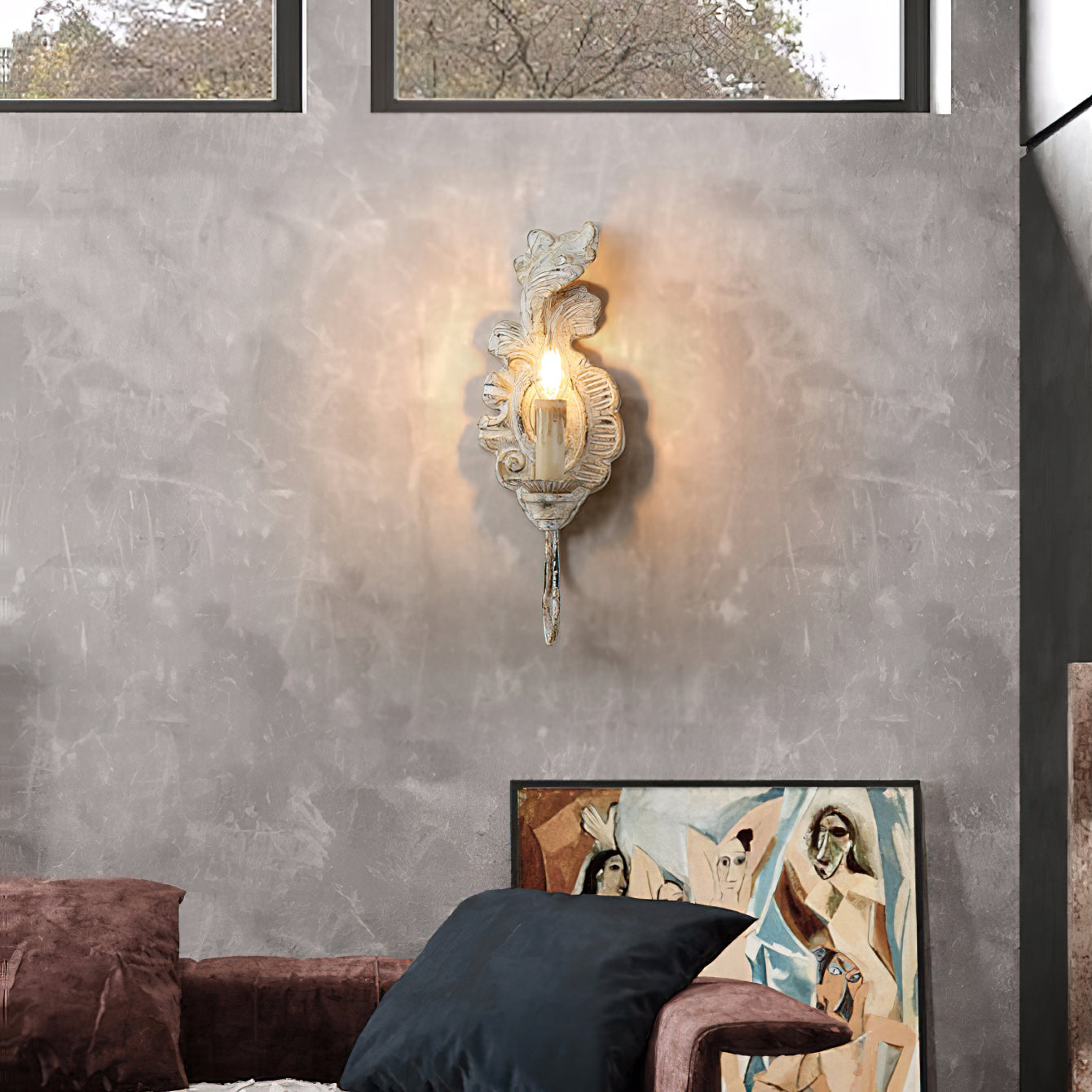 Olsilel Elegante Vintage-Wandleuchte aus Kunstharz-Letslighting