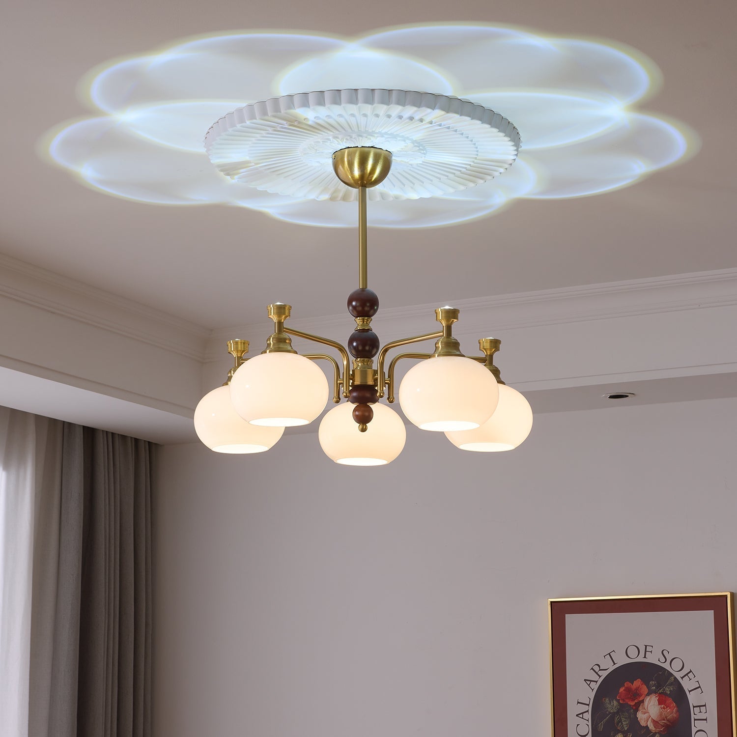 Aursolos Traditioneller Eleganz Holz-Glas Kronleuchter-Letslighting