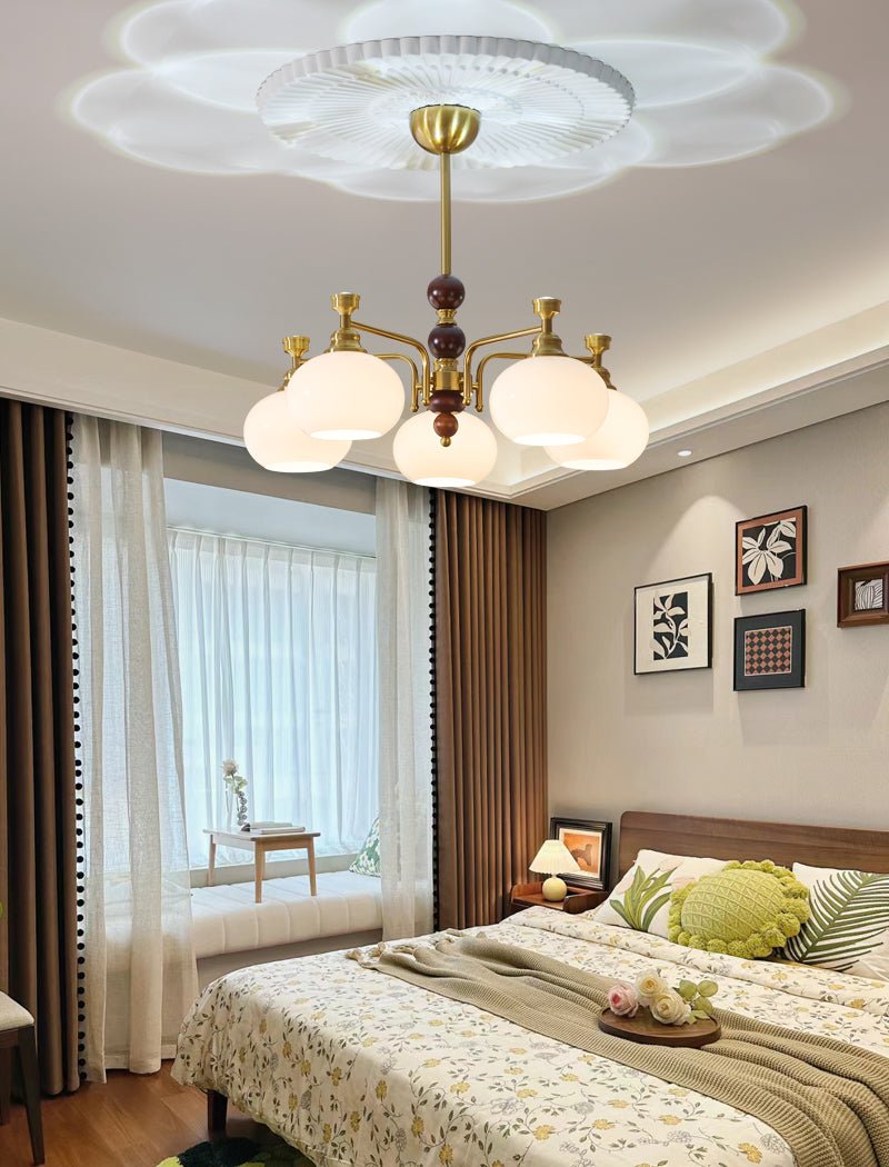 Aursolos Traditioneller Eleganz Holz-Glas Kronleuchter-Letslighting