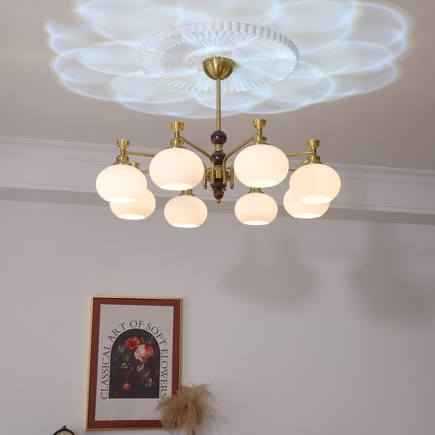 Aursolos Traditioneller Eleganz Holz-Glas Kronleuchter-Letslighting