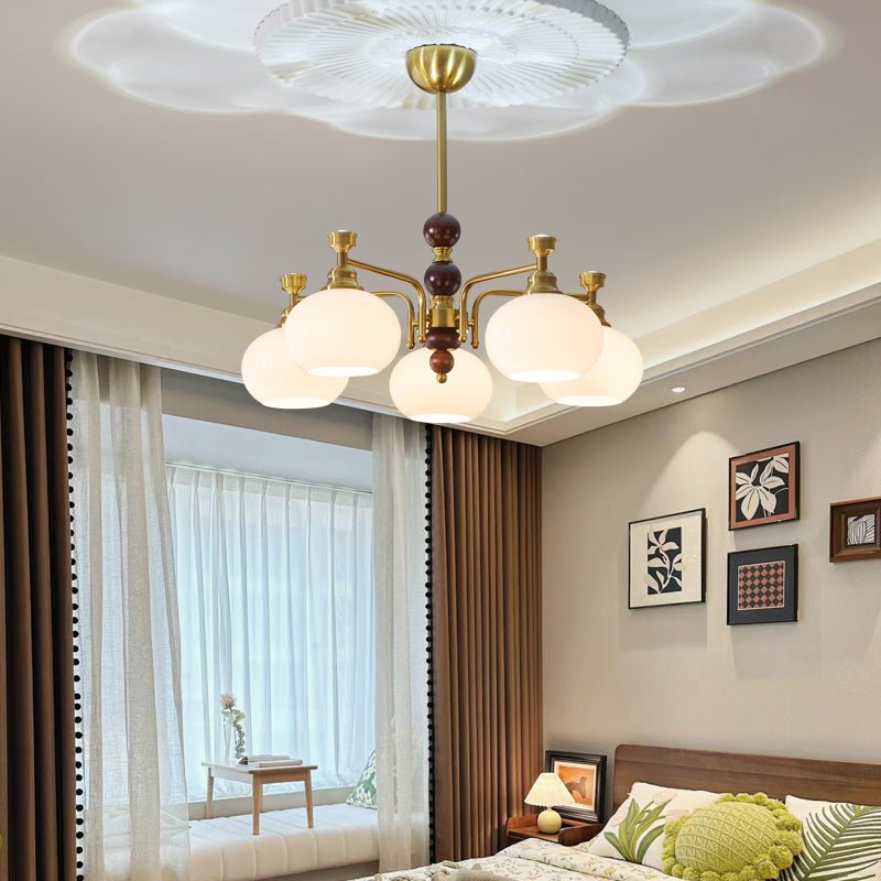 Aursolos Traditioneller Eleganz Holz-Glas Kronleuchter-Letslighting