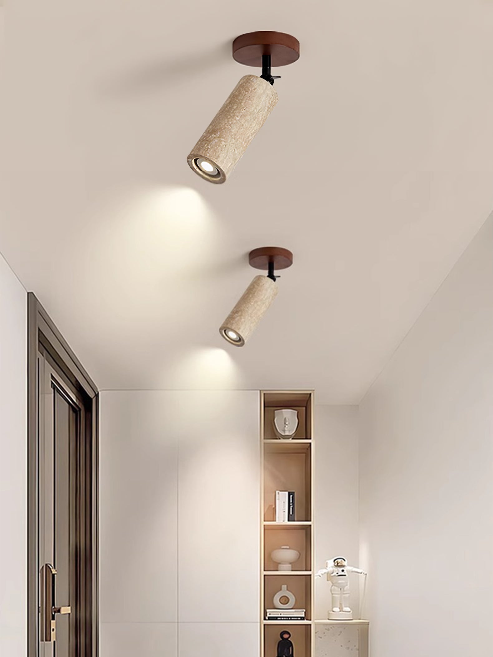 Zarinila Cylindrical-Tube Travertine Wall Light SEO Title - Neutralighting