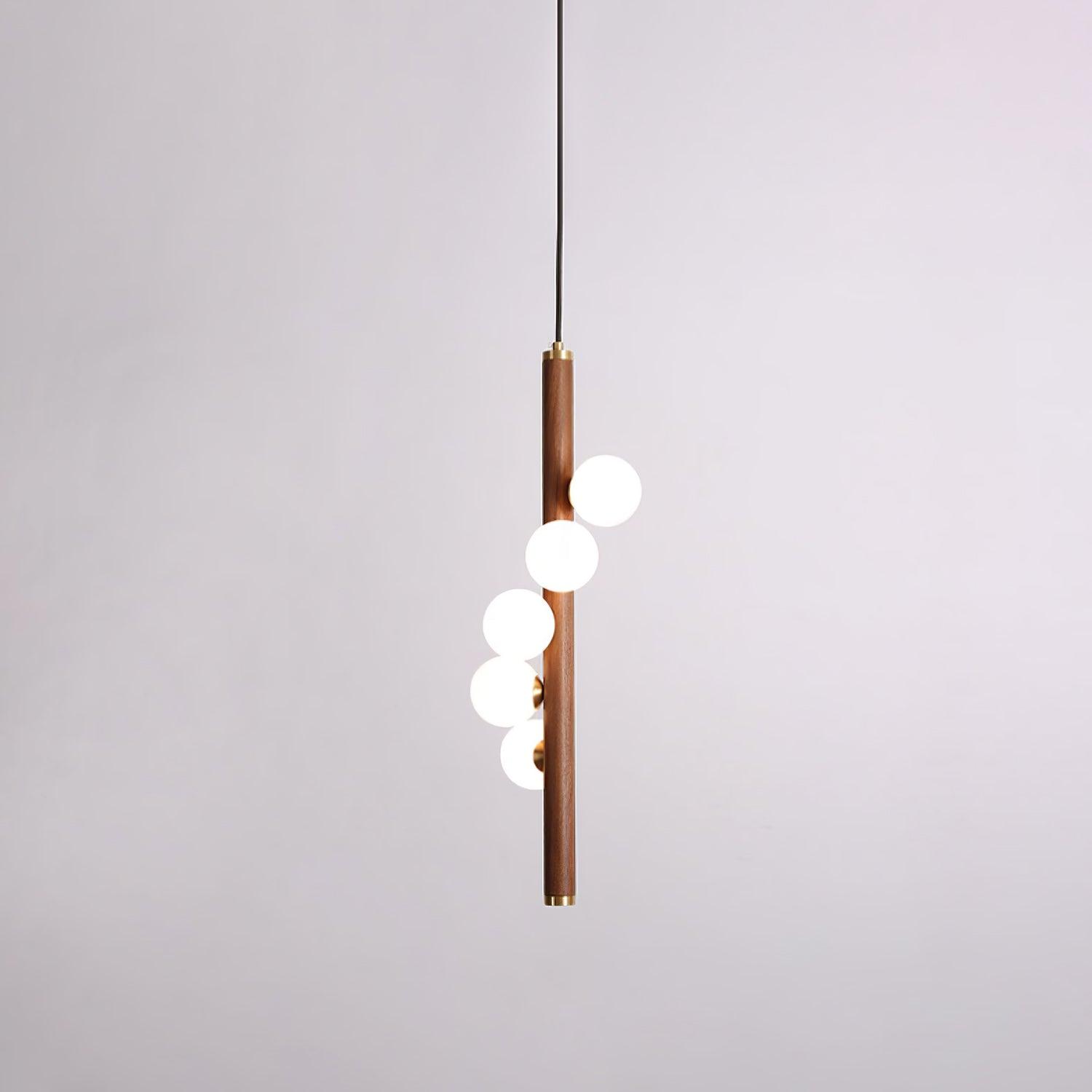 Lustra Pendelleuchte Holz Glas Linear-Letslighting