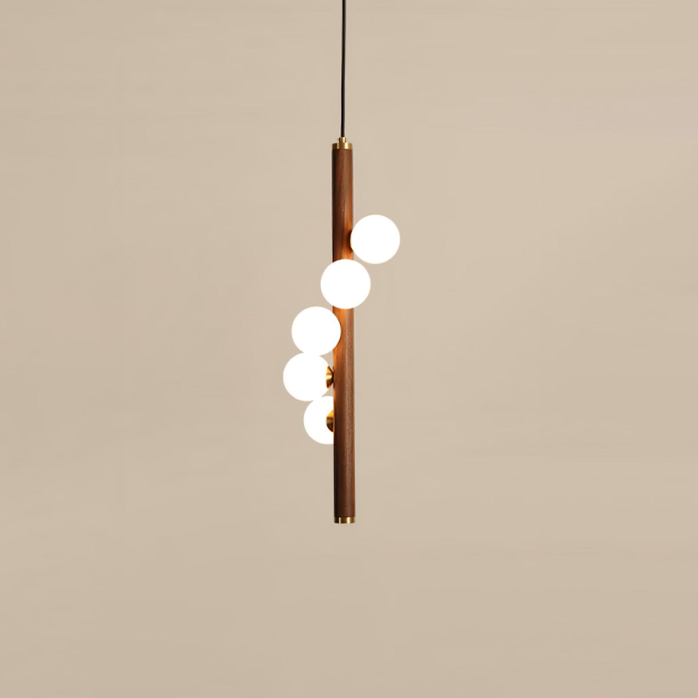 Lustra Pendelleuchte Holz Glas Linear-Letslighting