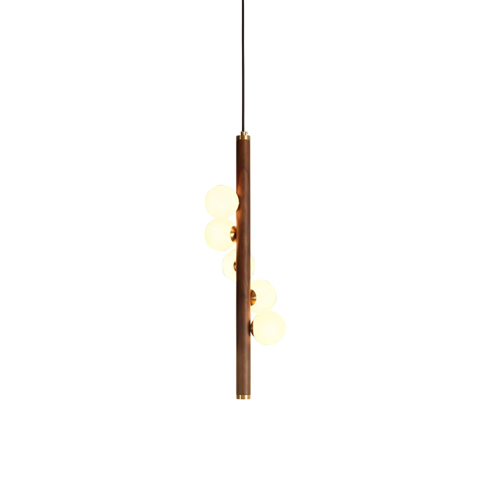 Lustra Pendelleuchte Holz Glas Linear-Letslighting