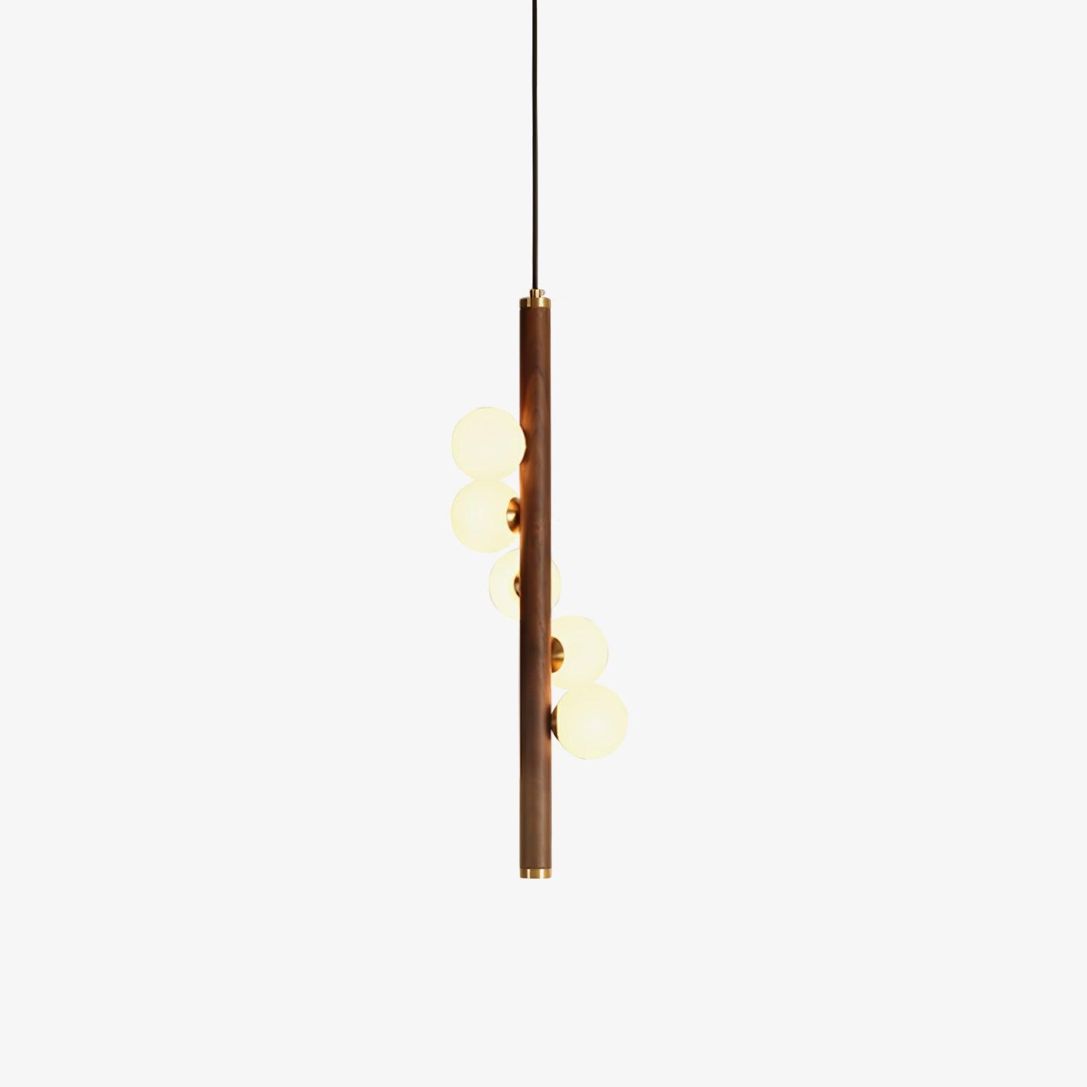 Lustra Pendelleuchte Holz Glas Linear-Letslighting