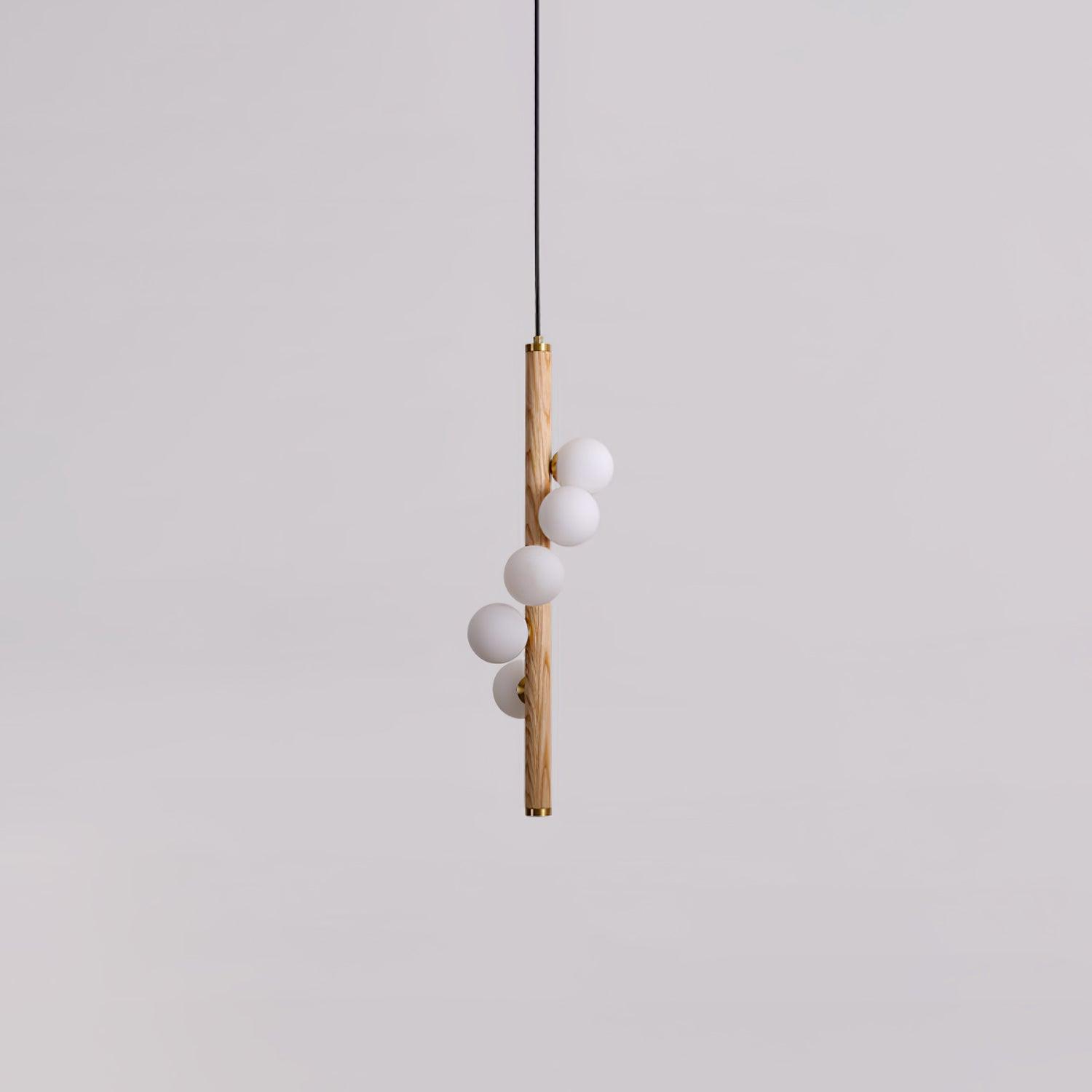 Lustra Pendelleuchte Holz Glas Linear-Letslighting