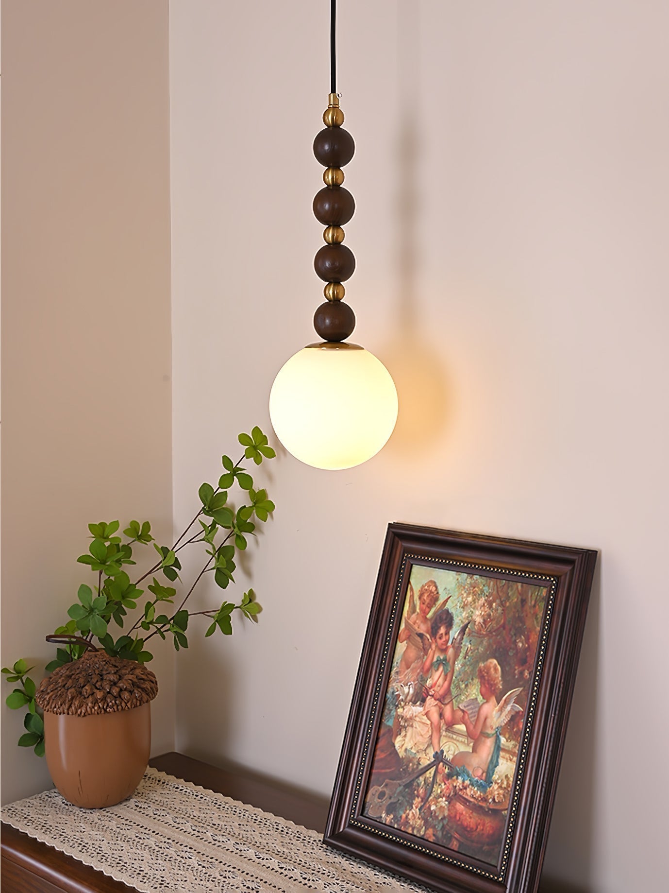 Golie Minimalistisch Holz Pendelleuchte Lampe-Letslighting