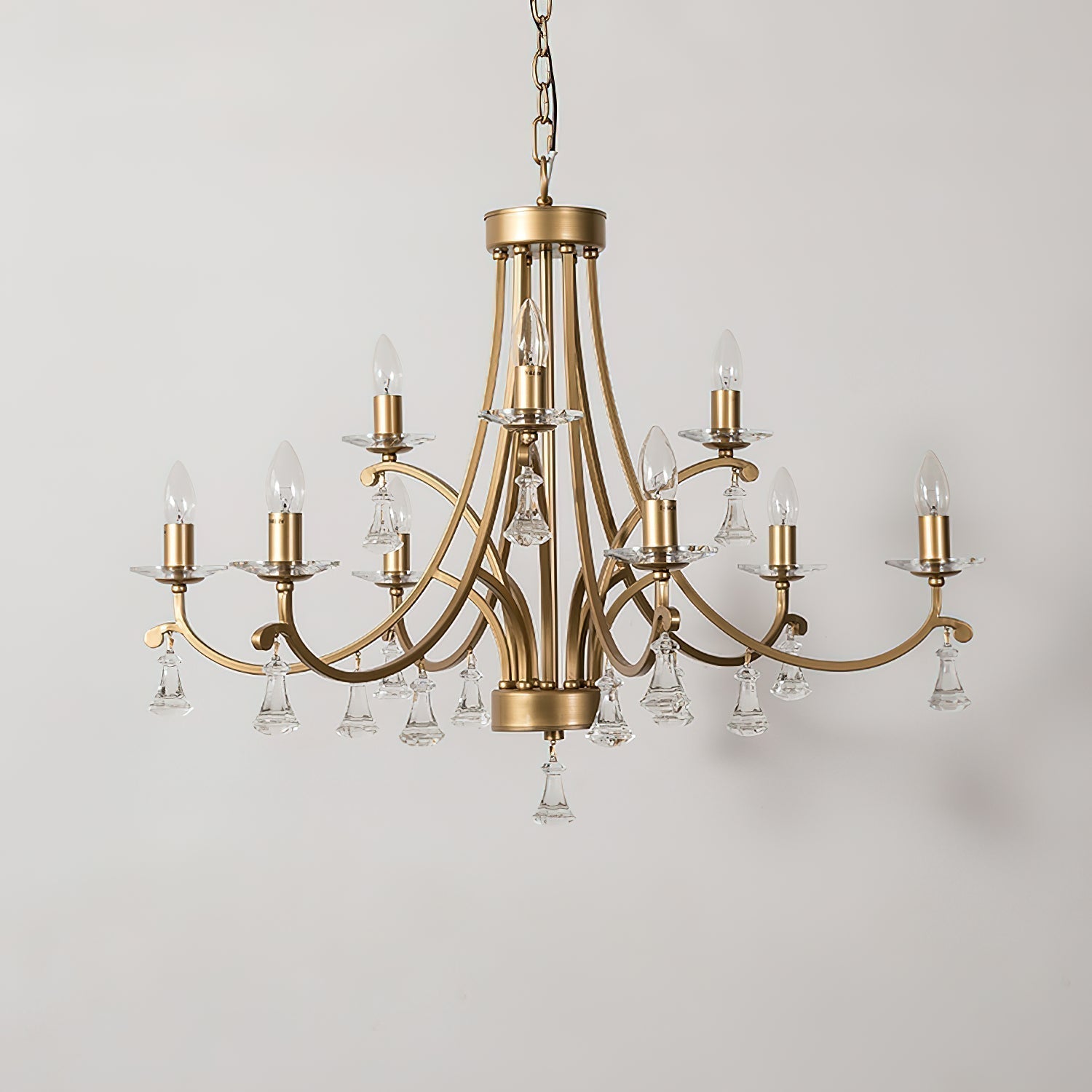 Cuvenara Postmoderner Luxus Messing-Kristall-Kronleuchter-Letslighting