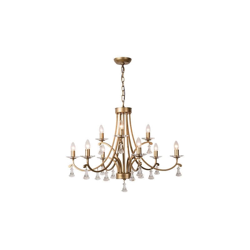 Cuvenara Postmoderner Luxus Messing-Kristall-Kronleuchter-Letslighting