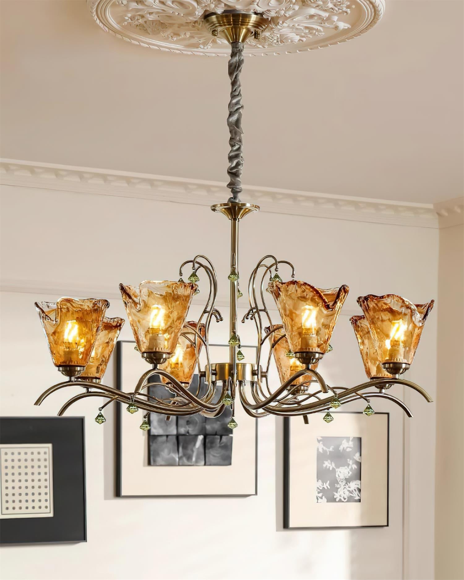 Givona Vintage Glas-Kronleuchter-Letslighting