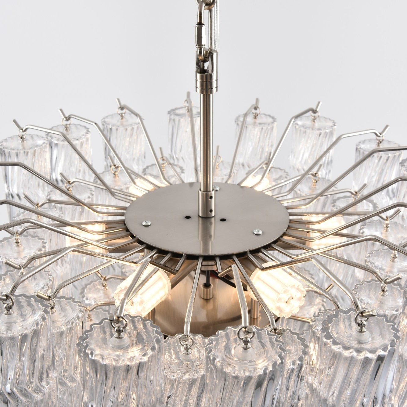Aurora Chandelier Murano Glass Tiered Cascading Waves - Neutralighting