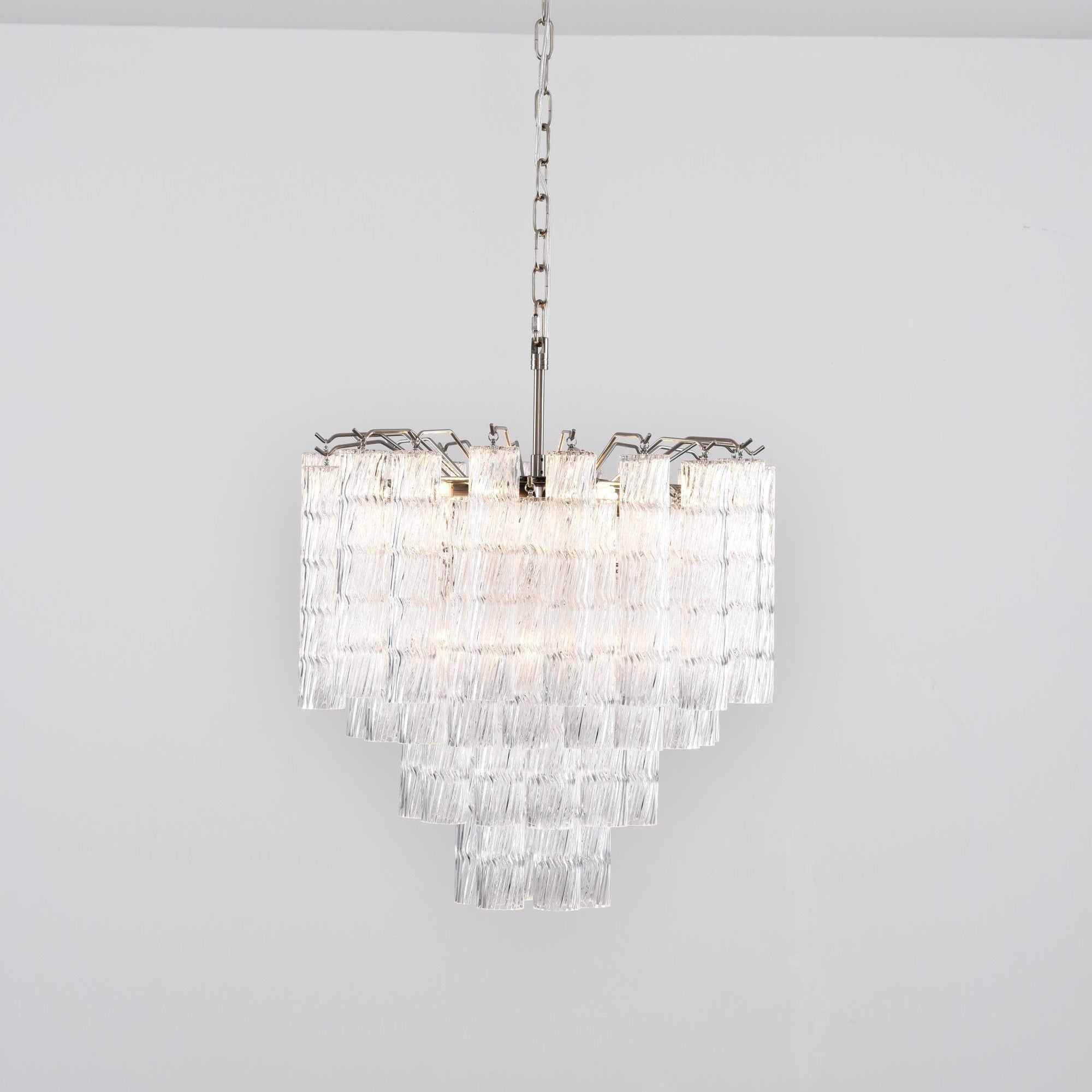 Aurora Chandelier Murano Glass Tiered Cascading Waves - Neutralighting