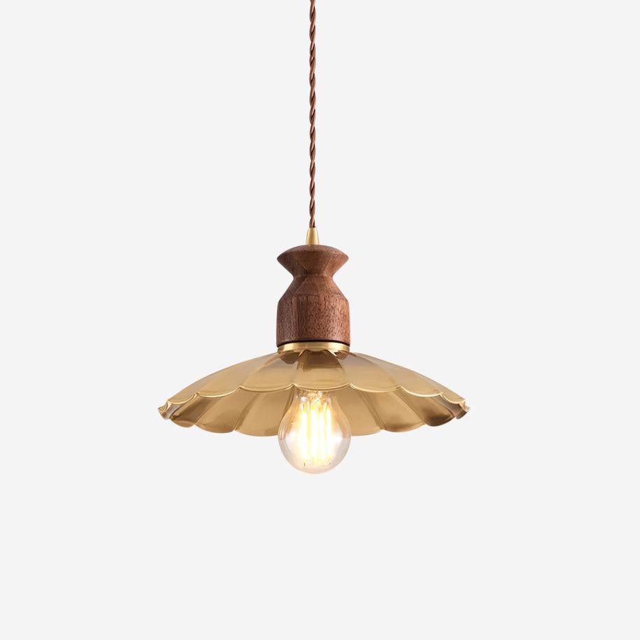 Pendelleuchte Gesäumter Messingschirm Vintage-Letslighting