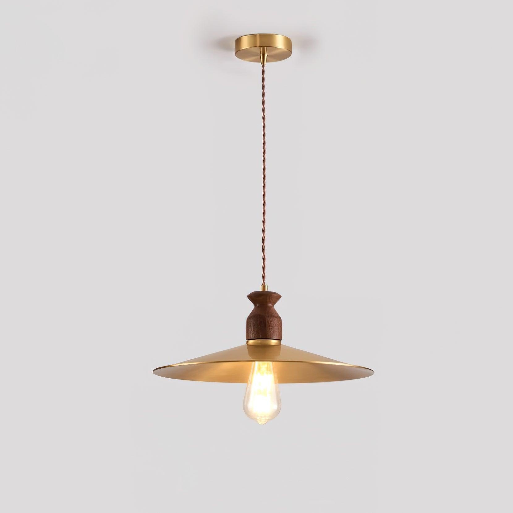 Pendelleuchte Gesäumter Messingschirm Vintage-Letslighting