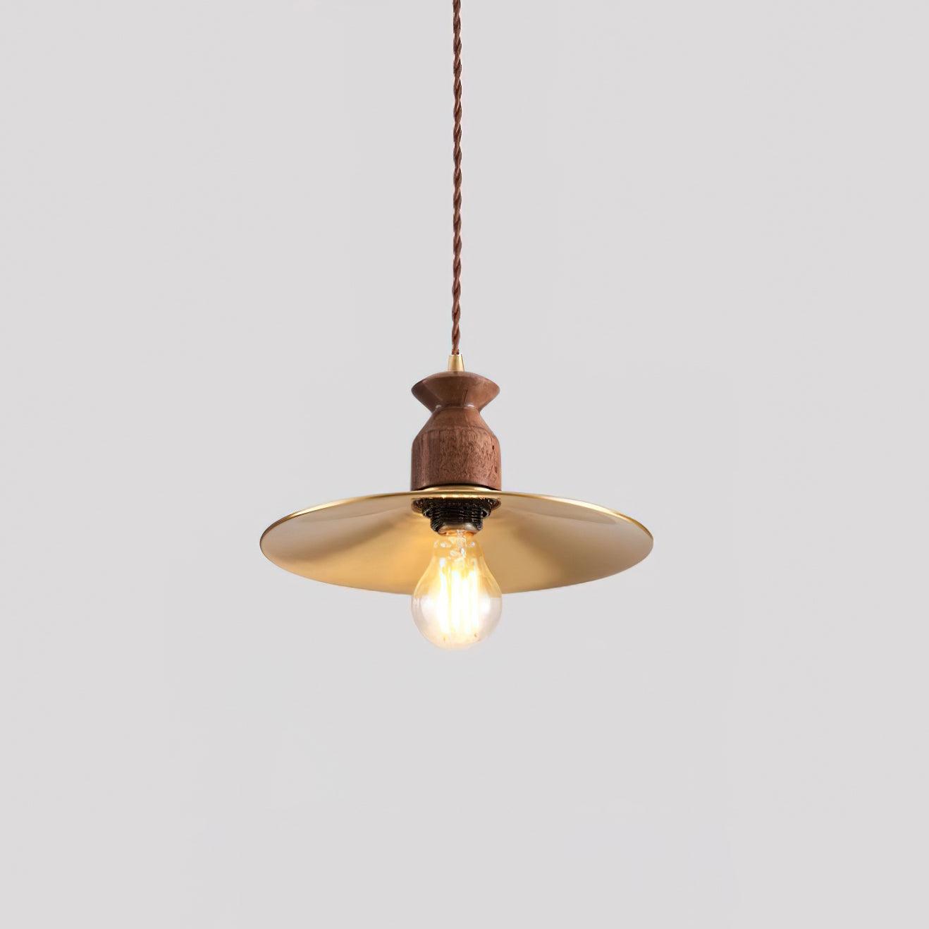 Pendelleuchte Gesäumter Messingschirm Vintage-Letslighting