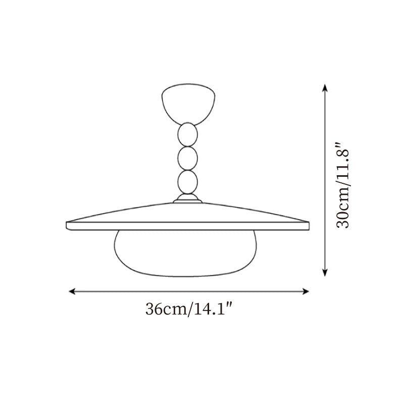 Yeste Deckenleuchte in Nussbaumfarbe & weißem Alabaster-Imitat