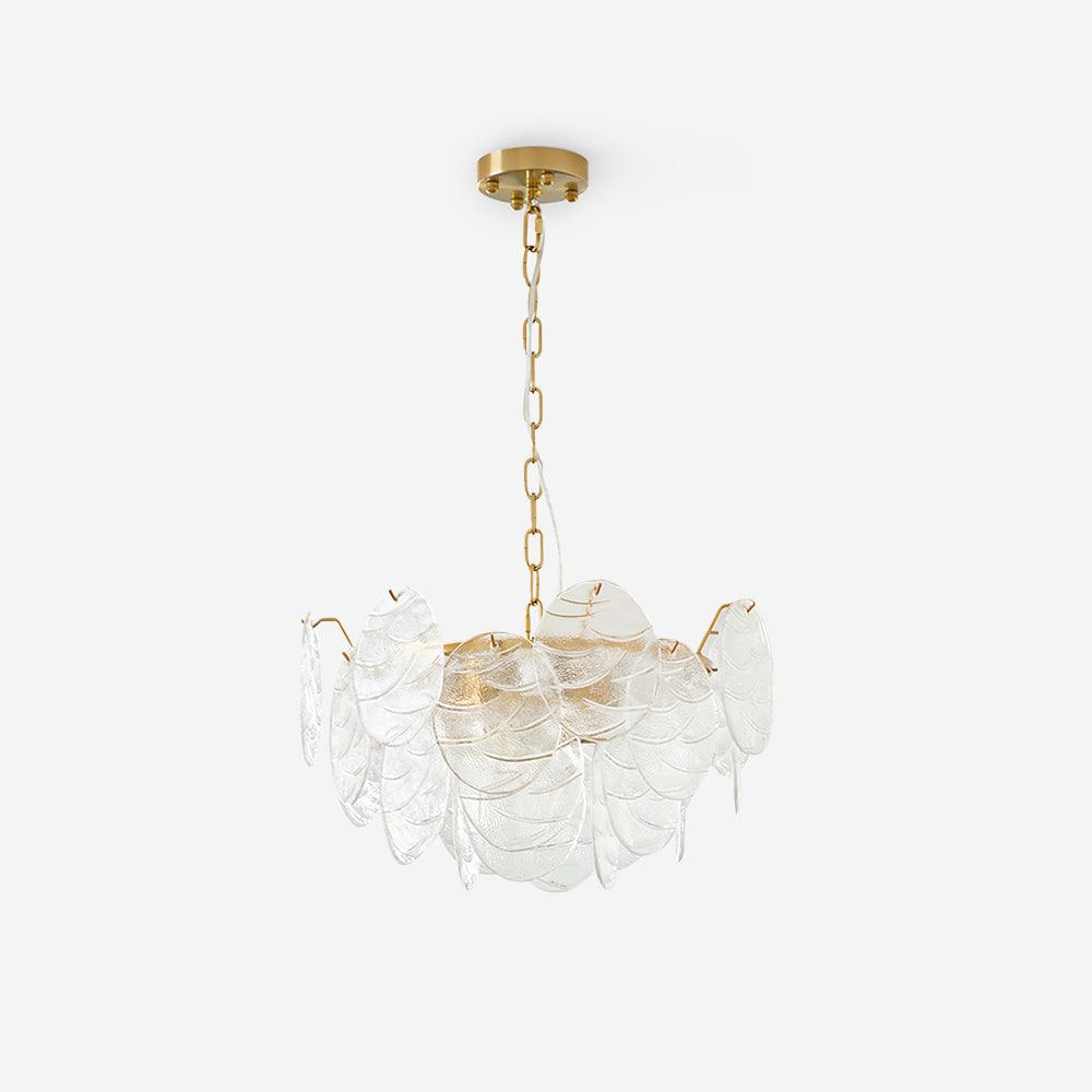 Chandelier Glass Discs Metal Frame Gold Finish Victorian - Letslighting