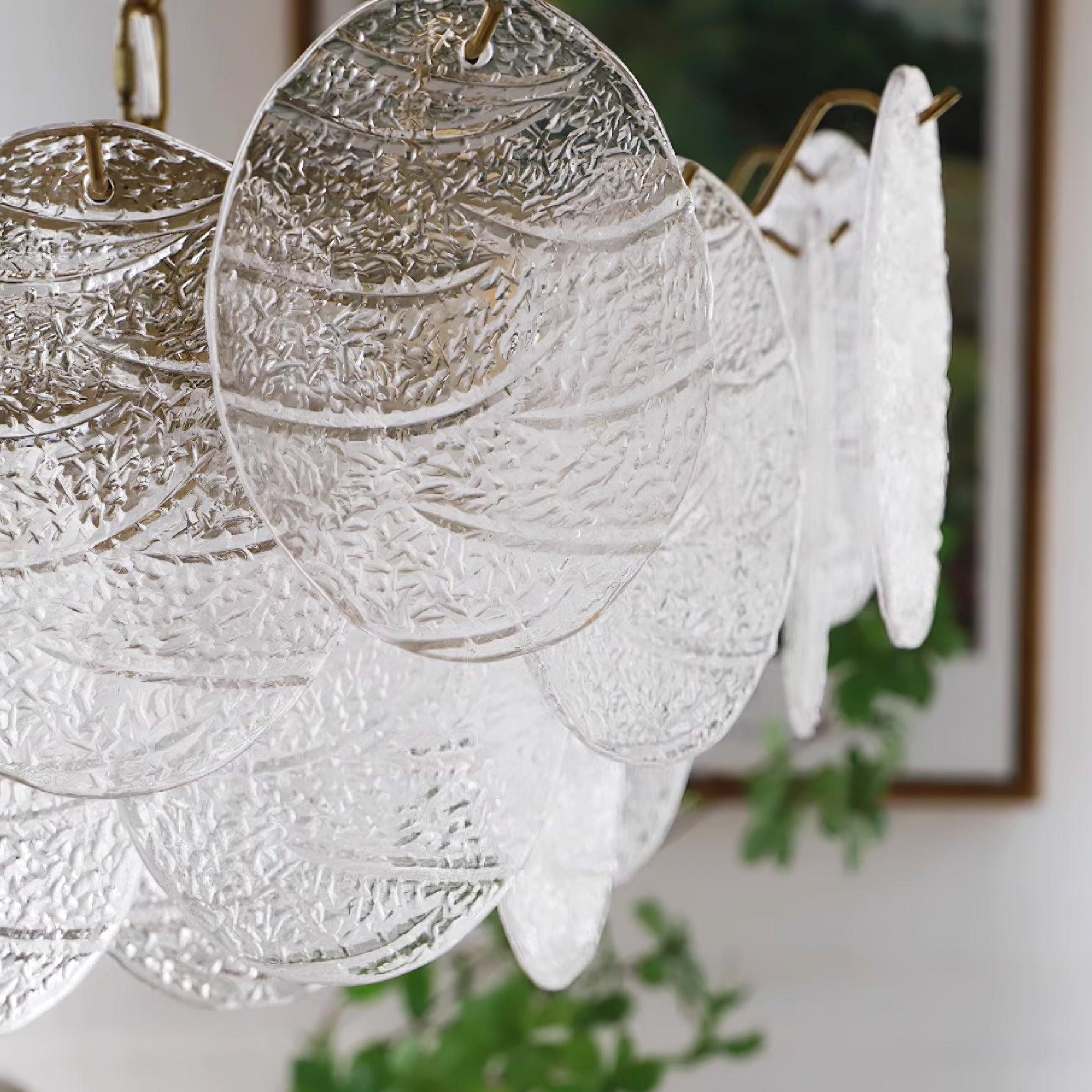 Chandelier Glass Discs Metal Frame Gold Finish Victorian - Letslighting