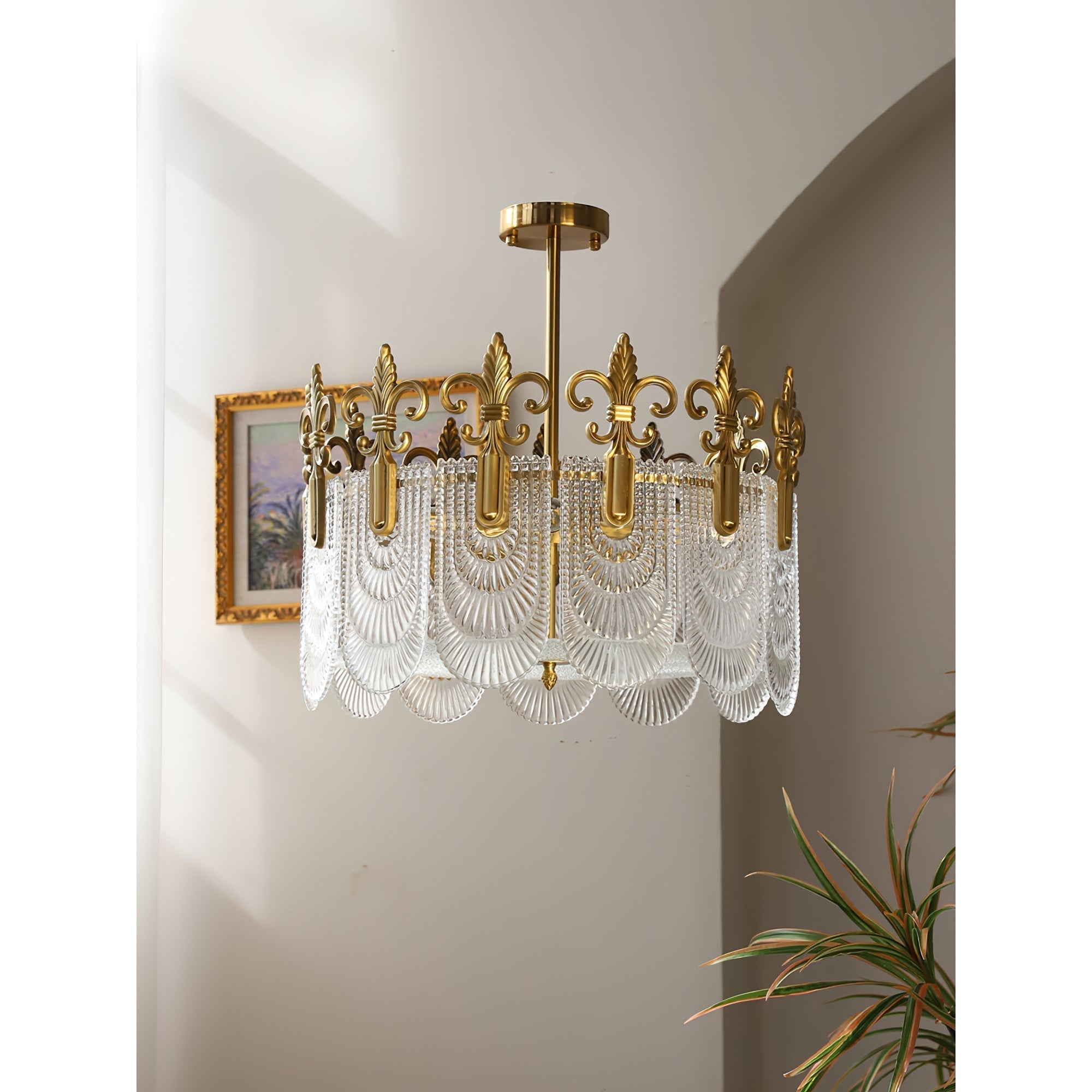 Cashaor Postmoderner Luxus Messing Glas Kronleuchter-Letslighting