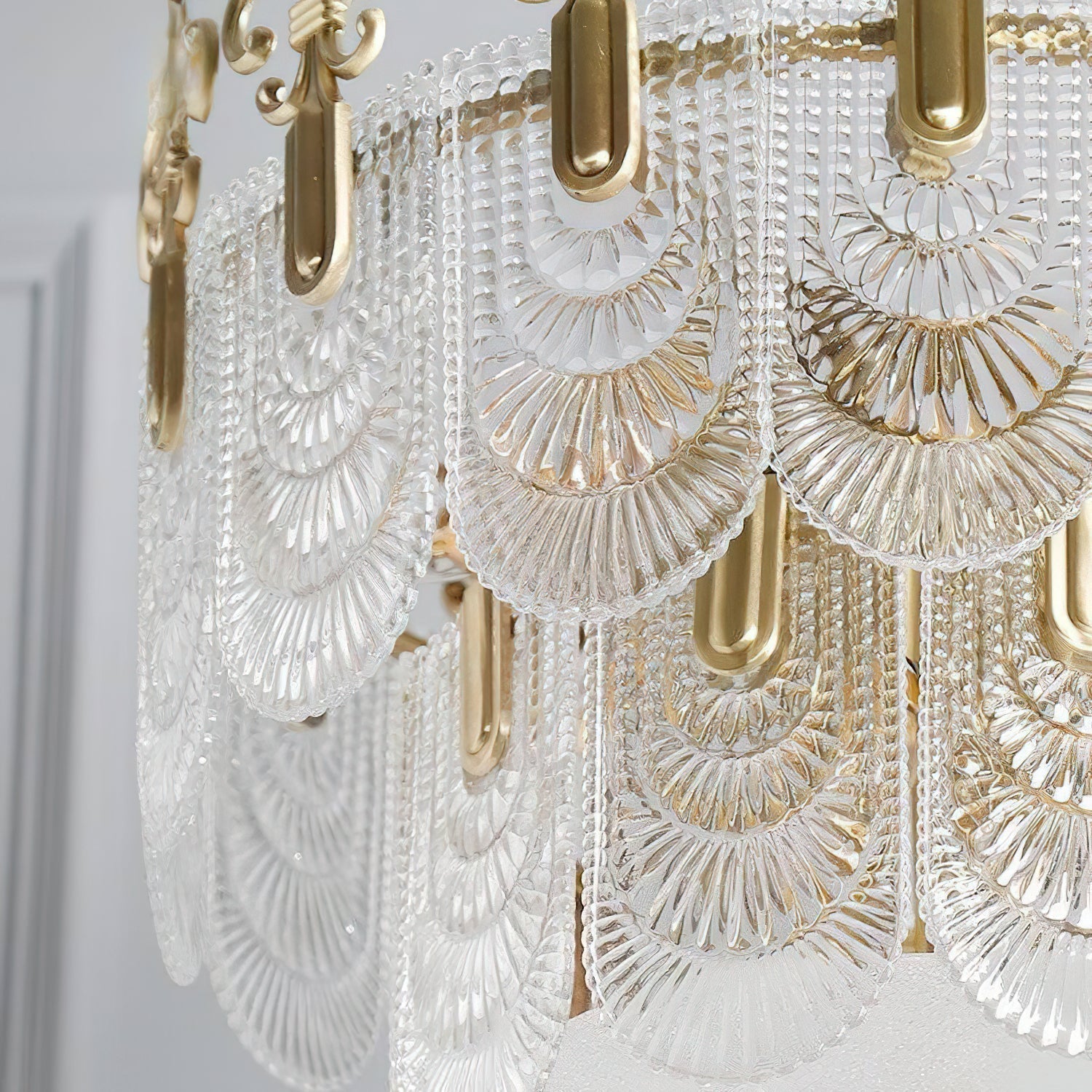 Cashaor Postmoderner Luxus Messing Glas Kronleuchter-Letslighting