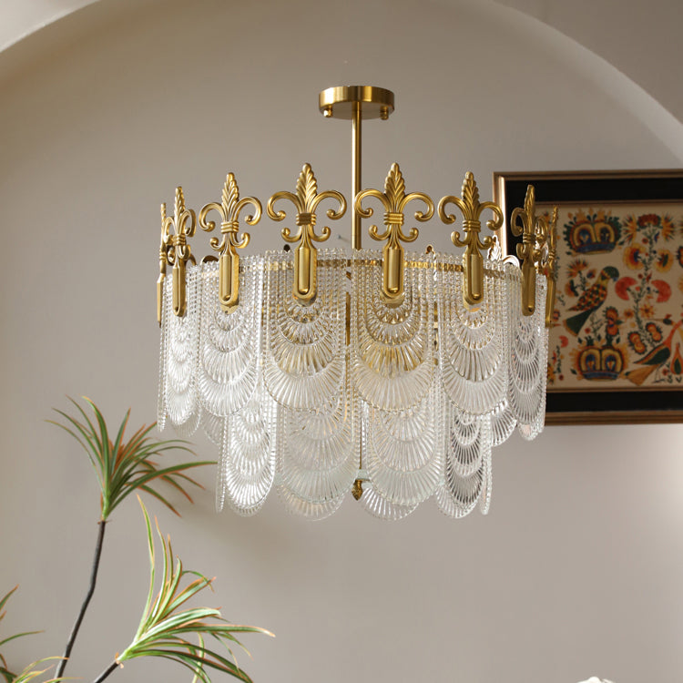 Cashaor Postmoderner Luxus Messing Glas Kronleuchter-Letslighting