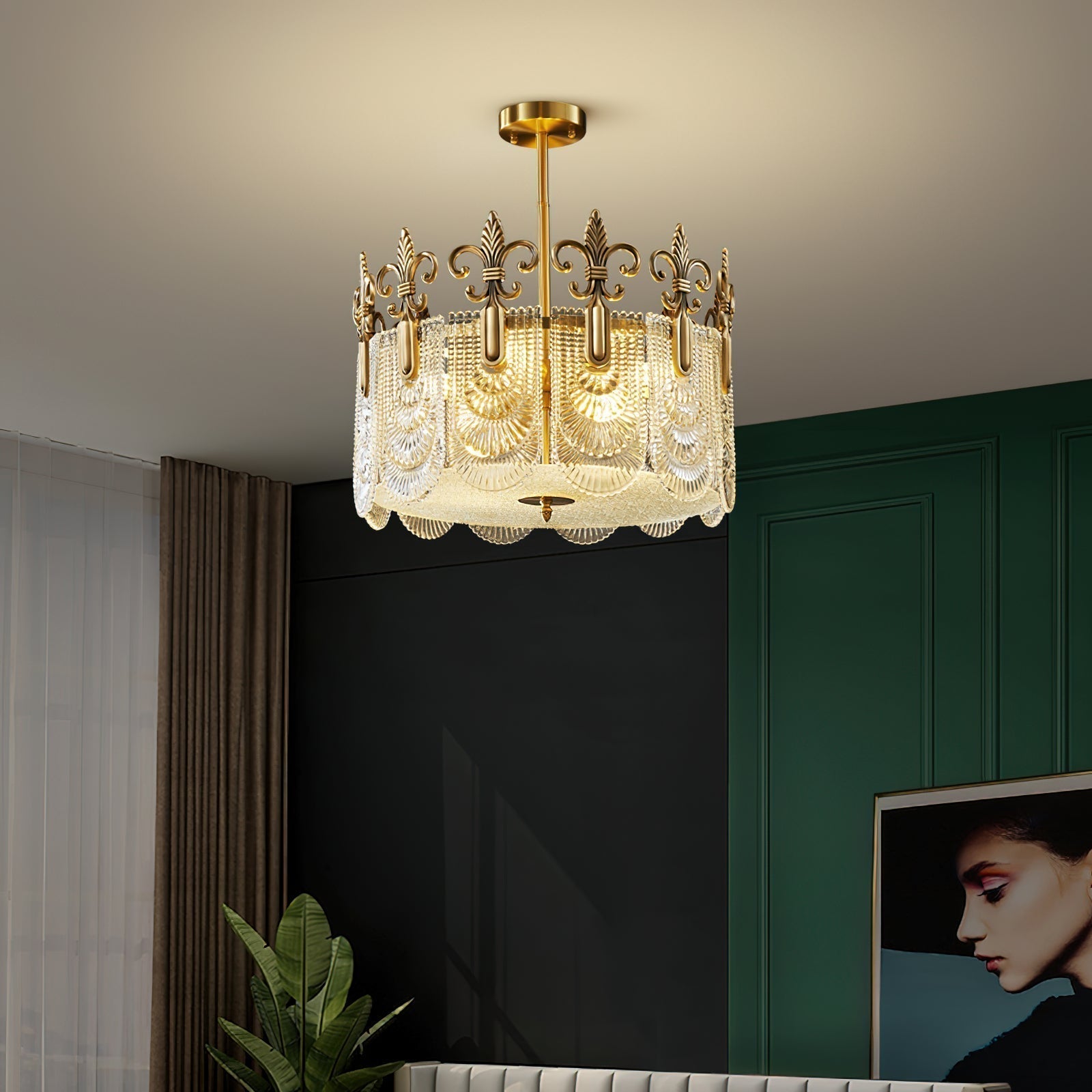 Cashaor Postmoderner Luxus Messing Glas Kronleuchter-Letslighting