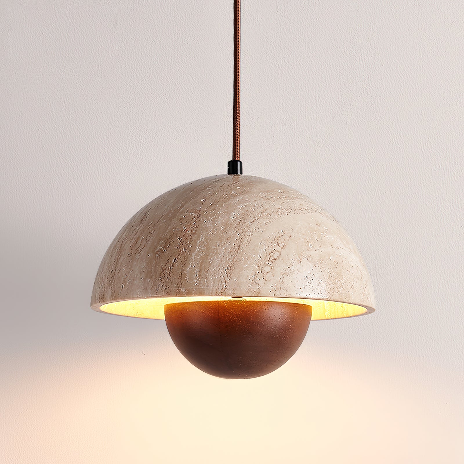 Ritta Travertine Pendant Lamp Wood - Letslighting