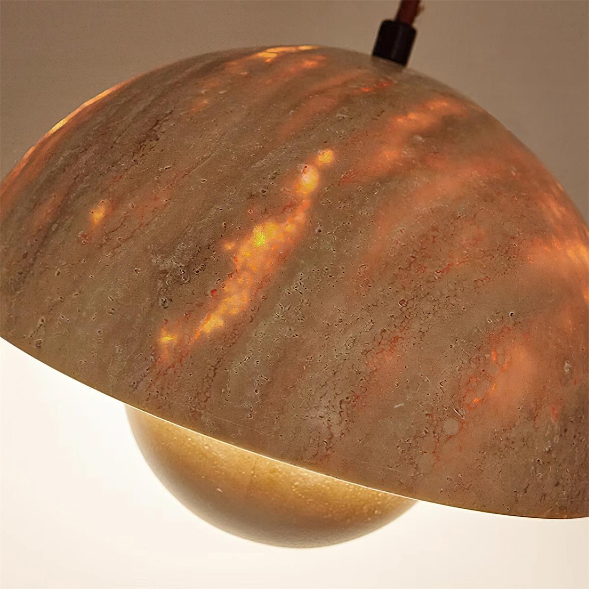 Ritta Travertine Pendant Lamp Wood - Letslighting